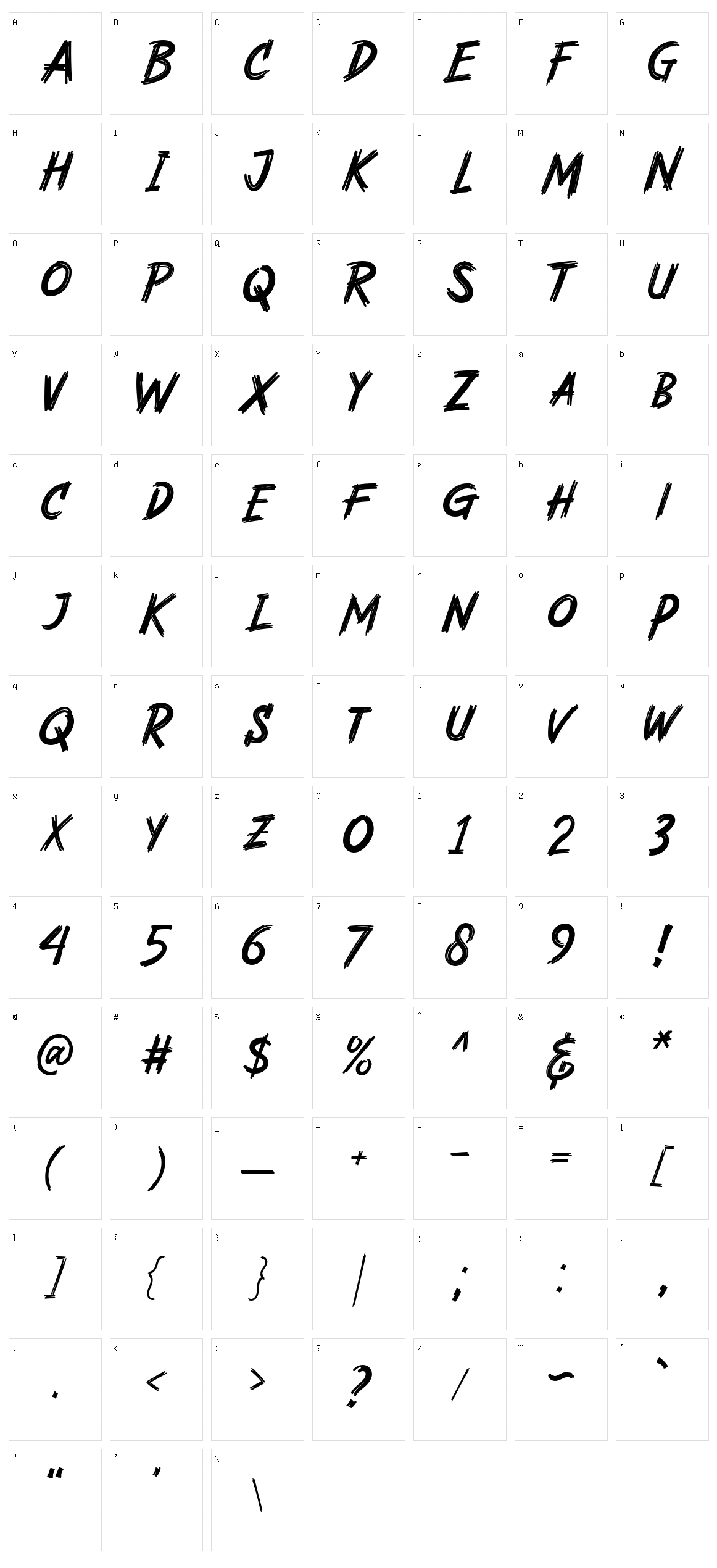 Rashkey Character Set