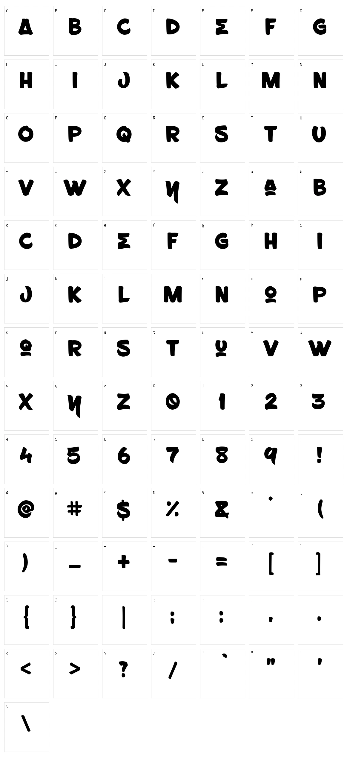 Brushboy Character Set