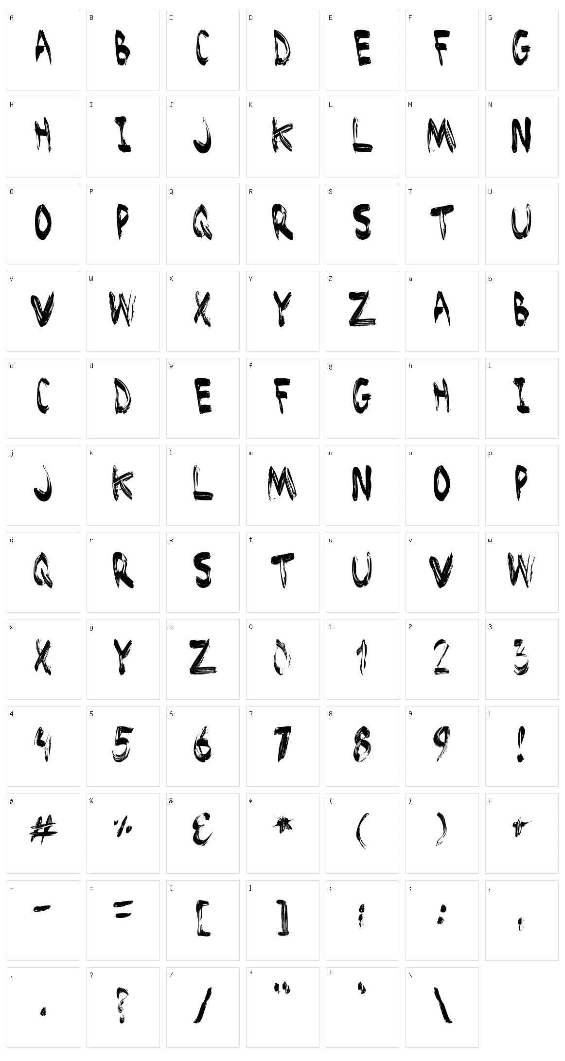 Brushed Character Set