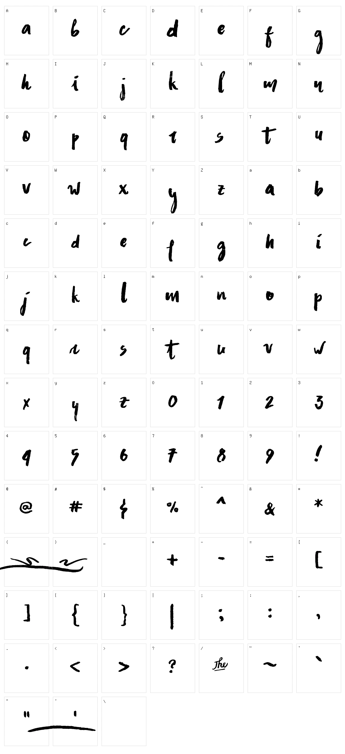Asphalts Character Set
