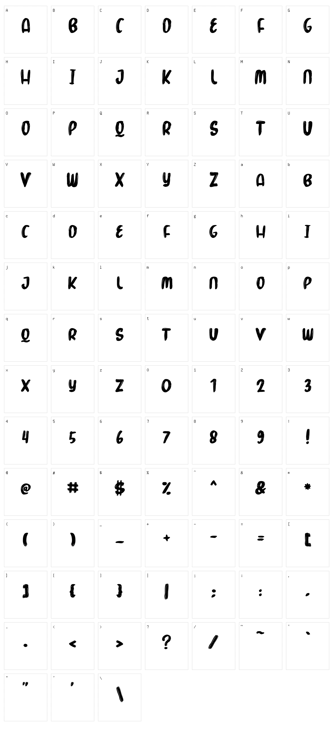Marker Brush Character Set