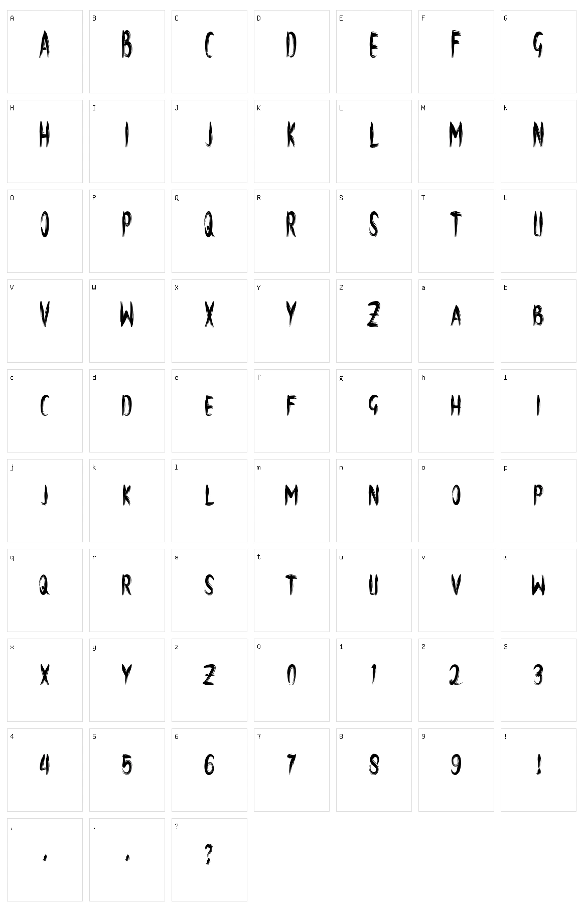Brush Character Set
