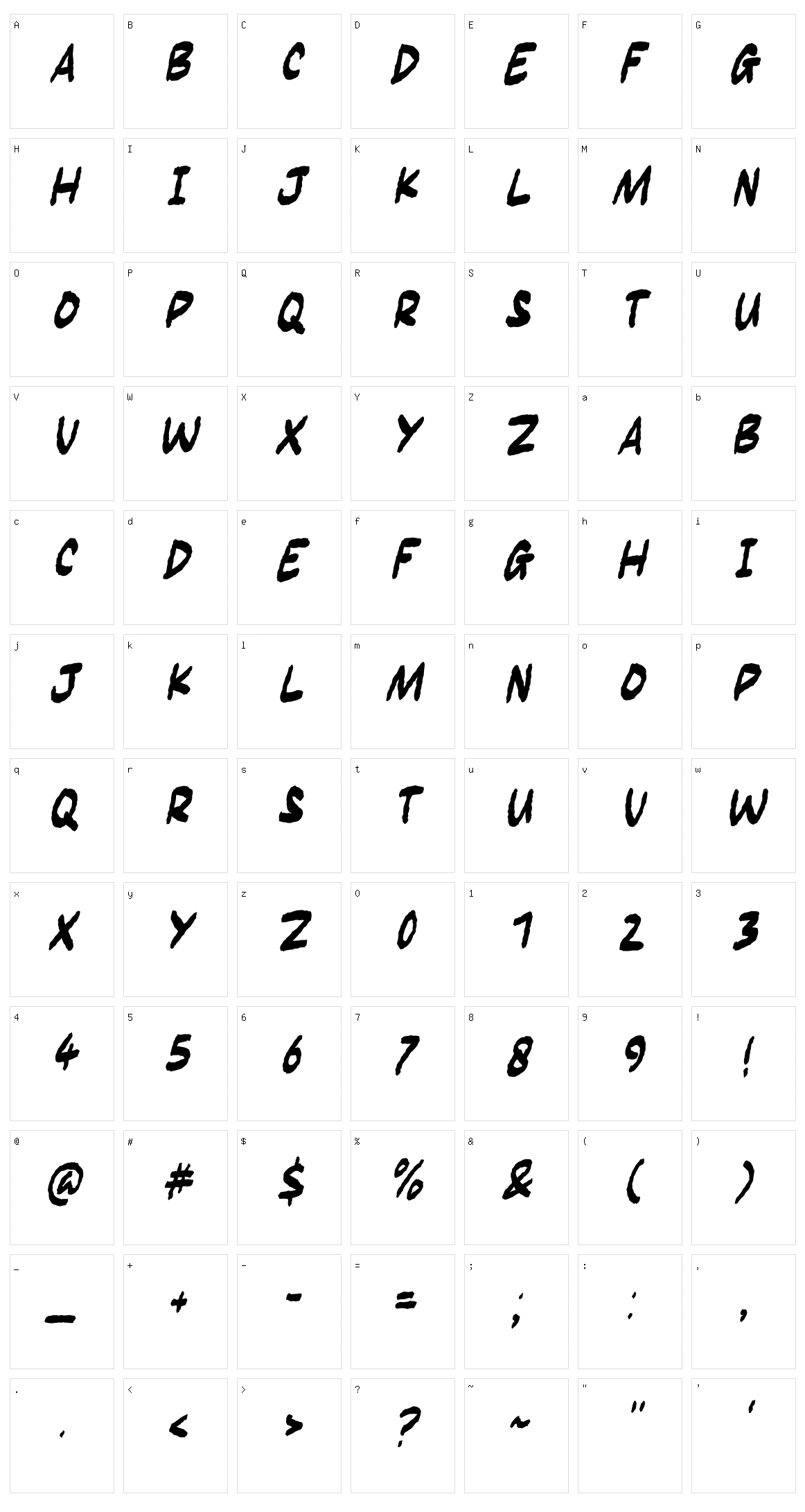 Inkbrush Character Set