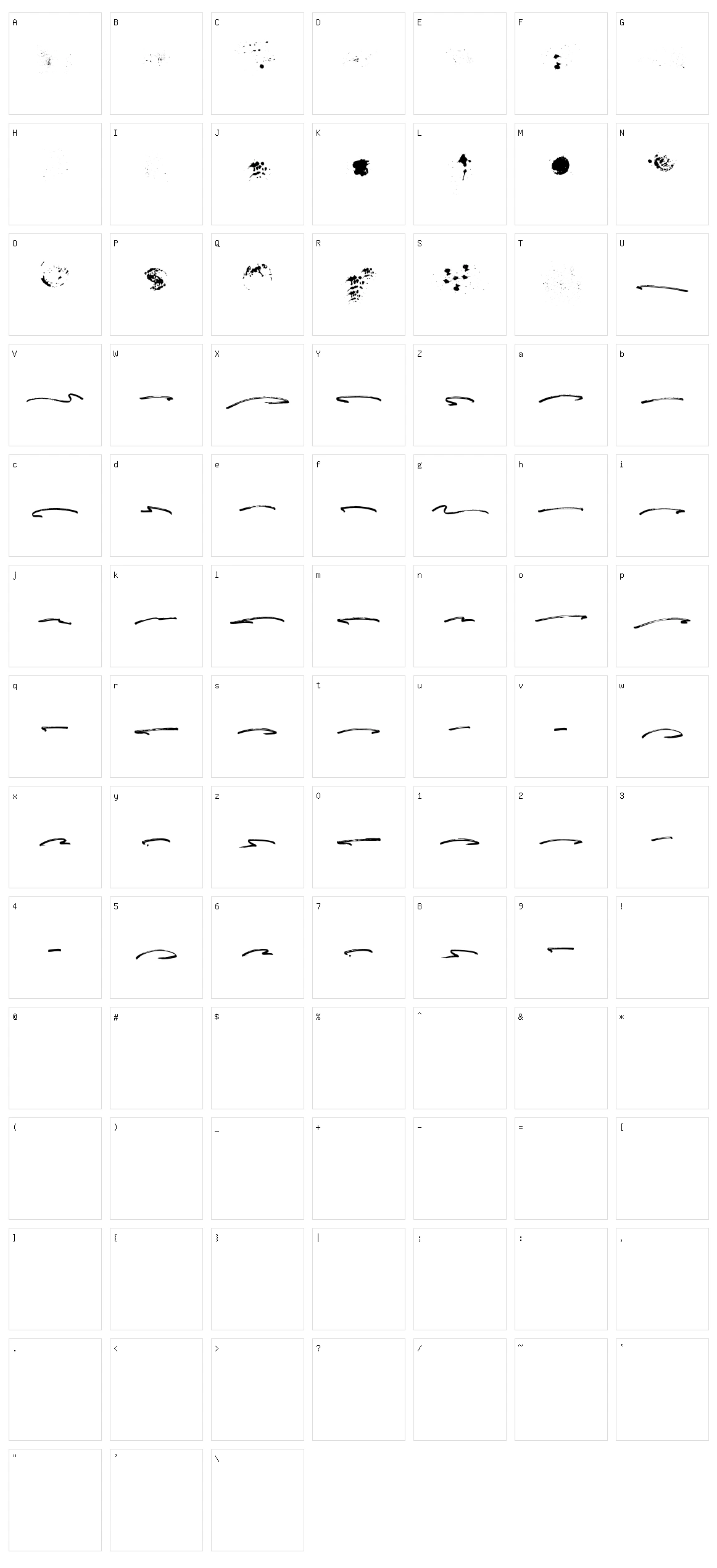 Fusterd Brush Character Set