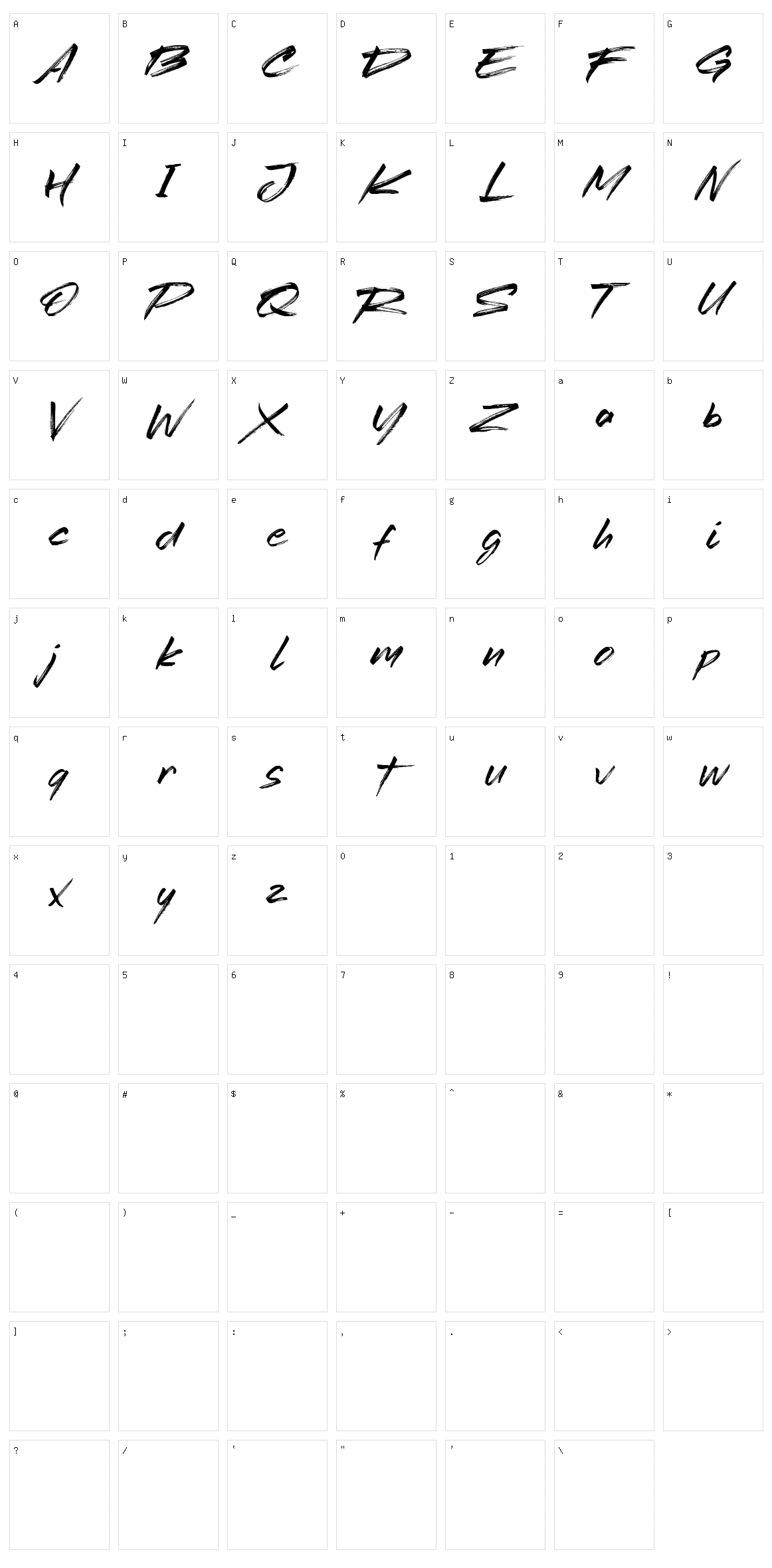 Redtowns Character Set