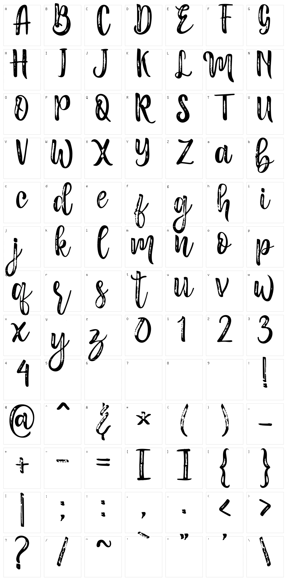 Masha Character Set