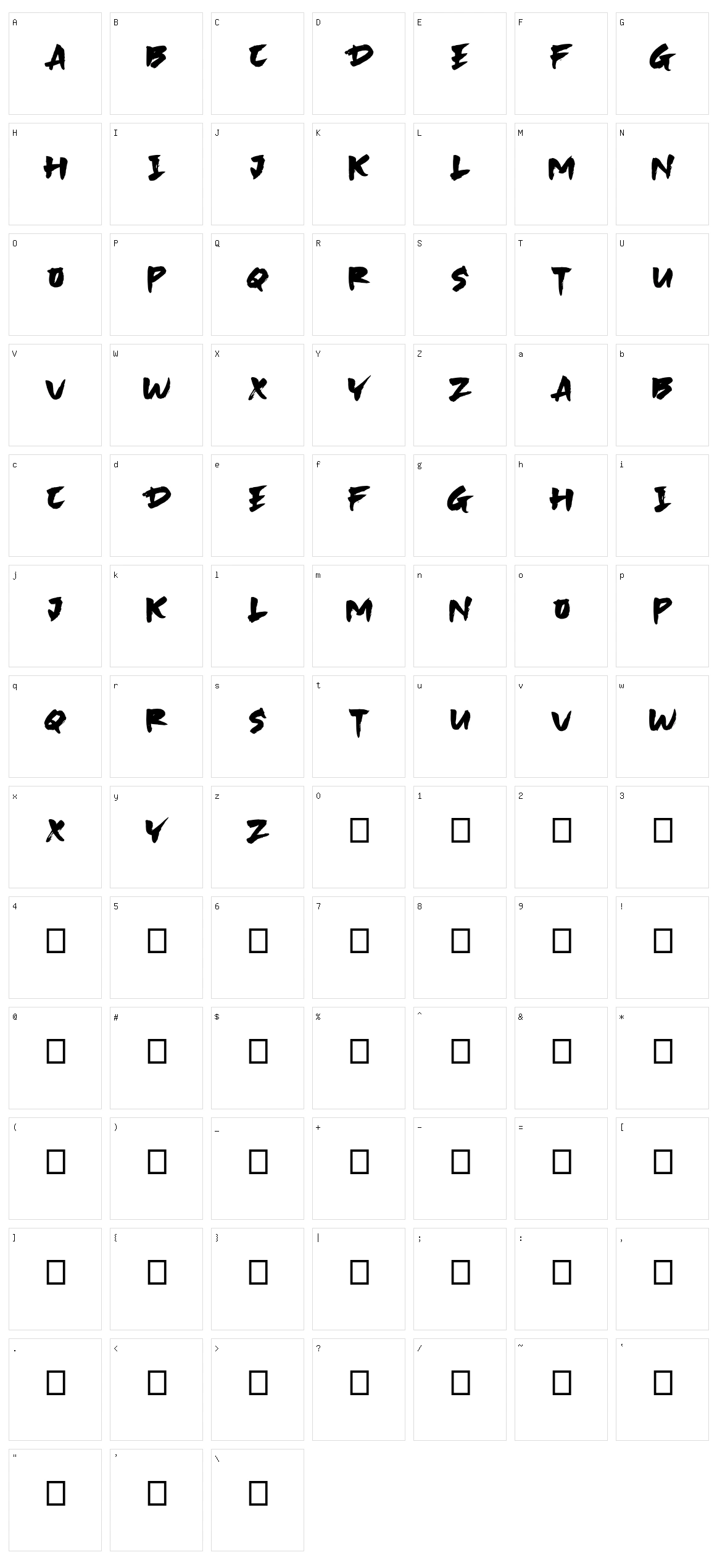 Skybrush Character Set