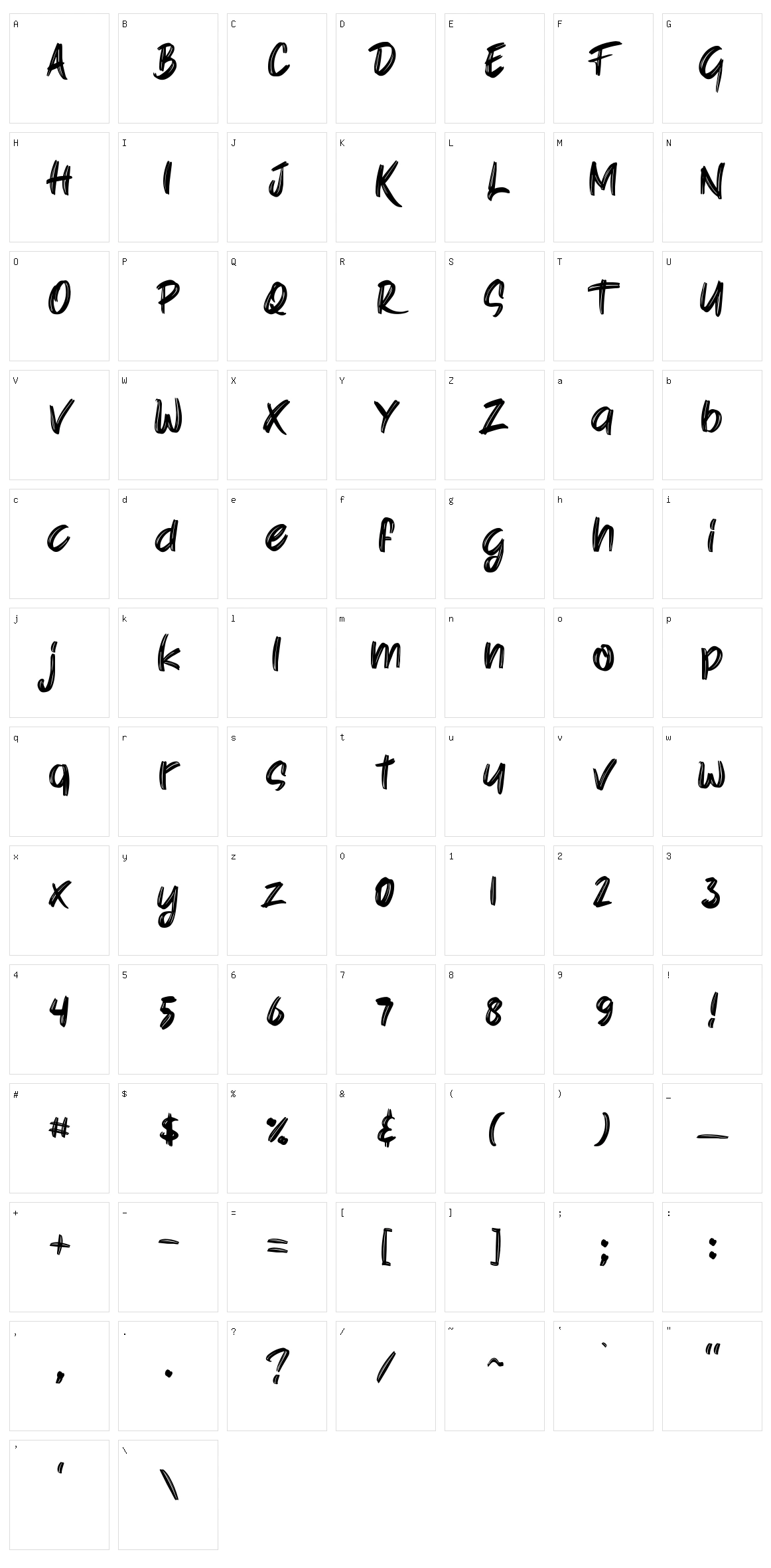 Kisser Character Set