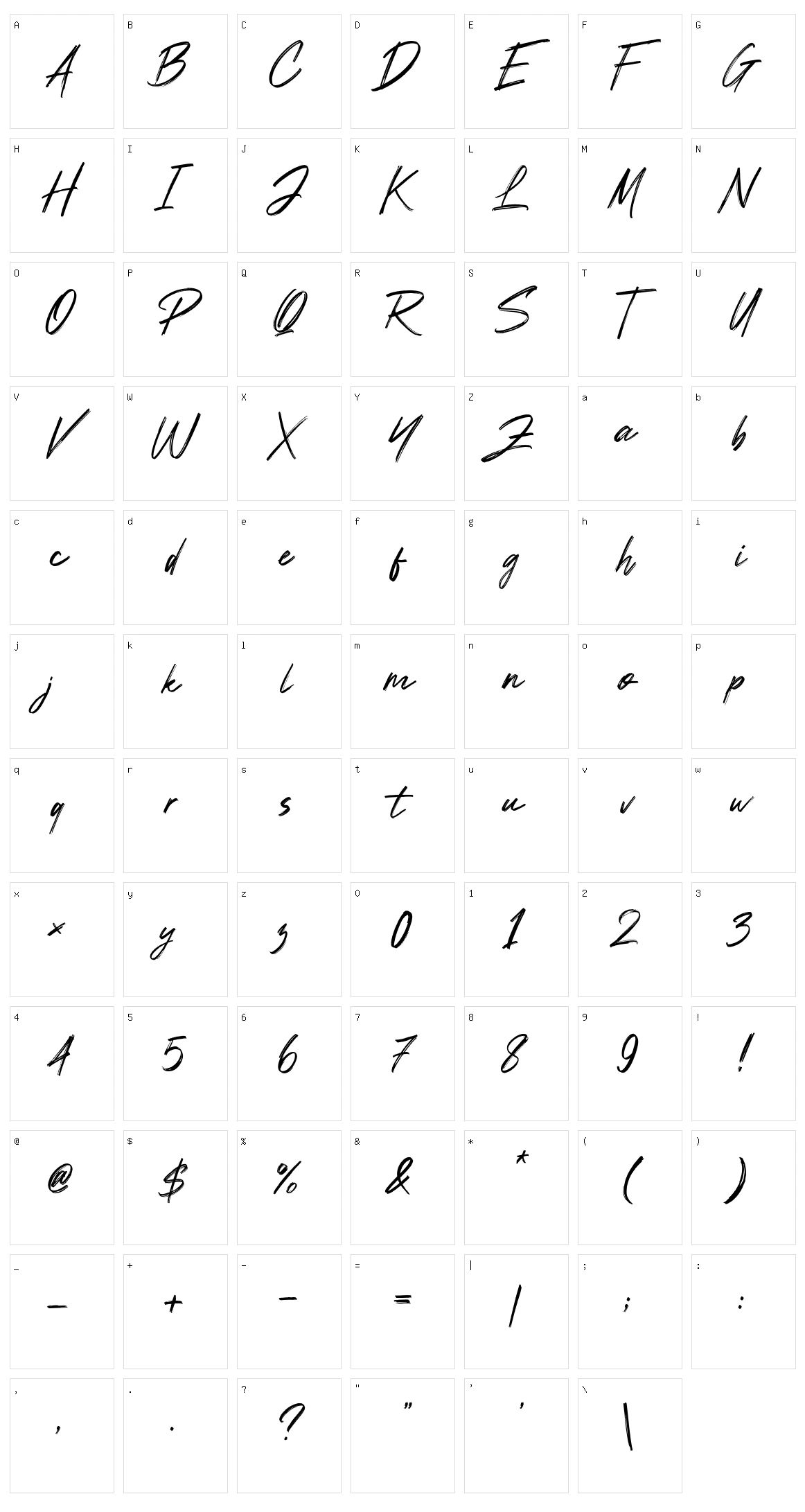 Alphaget Character Set