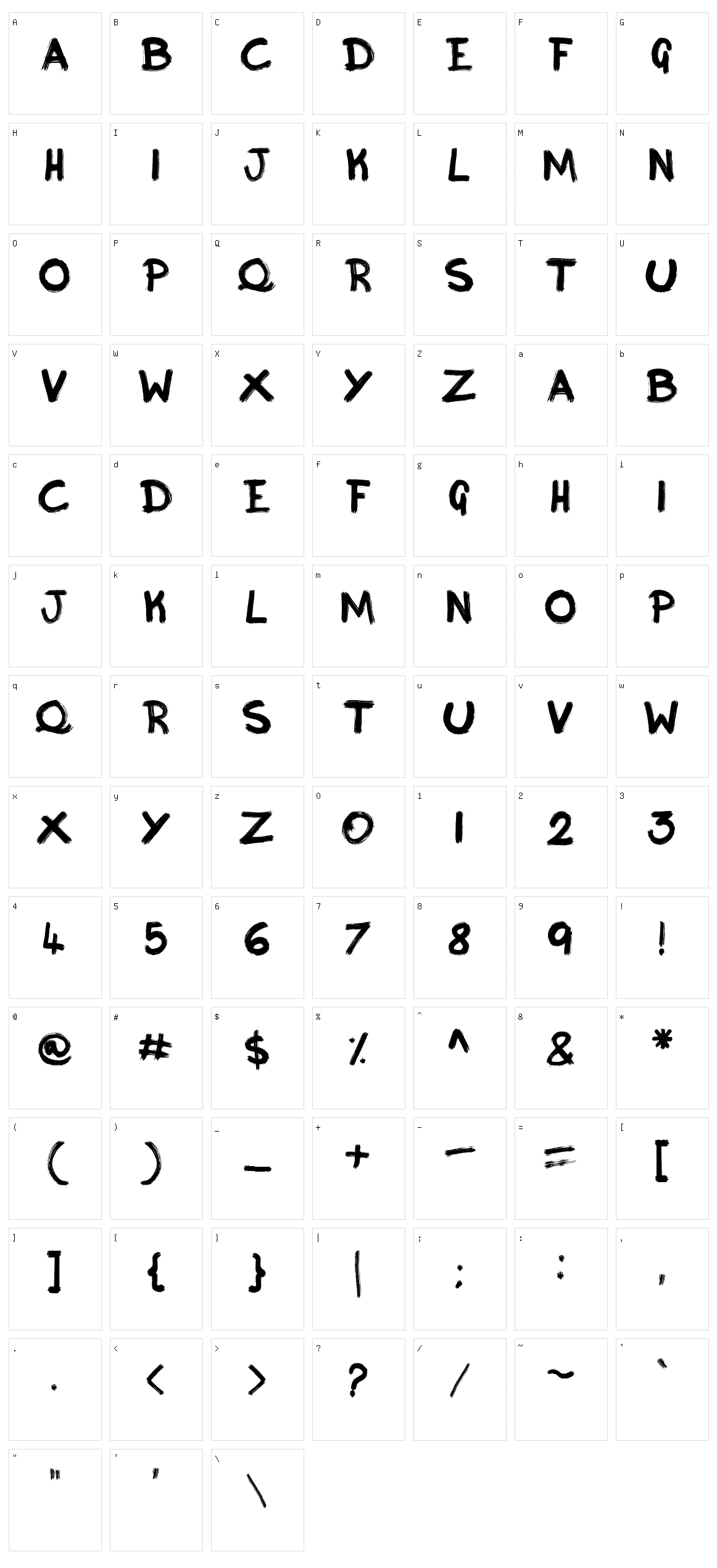 Inky Character Set