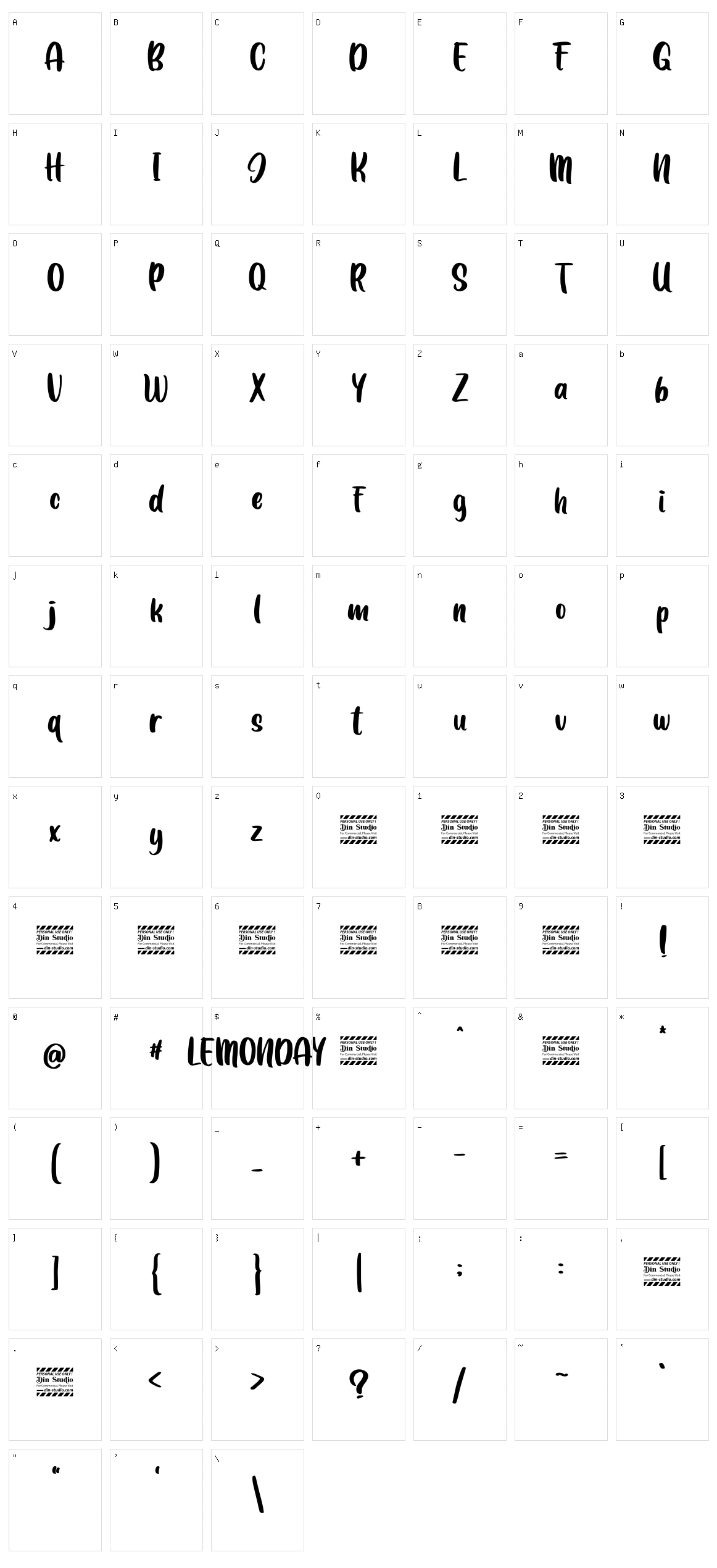 Lemonday Character Set