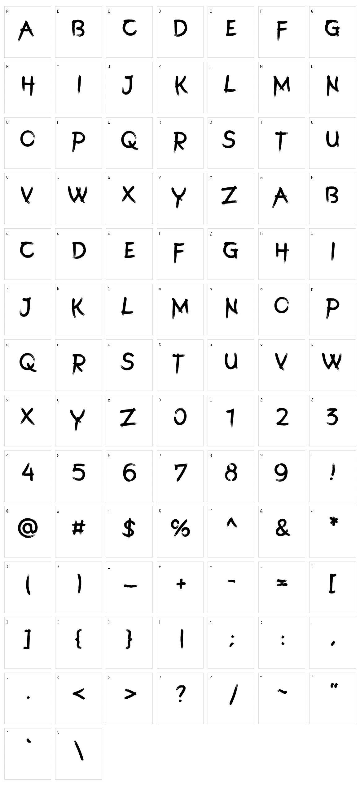 SomeBrush Character Set