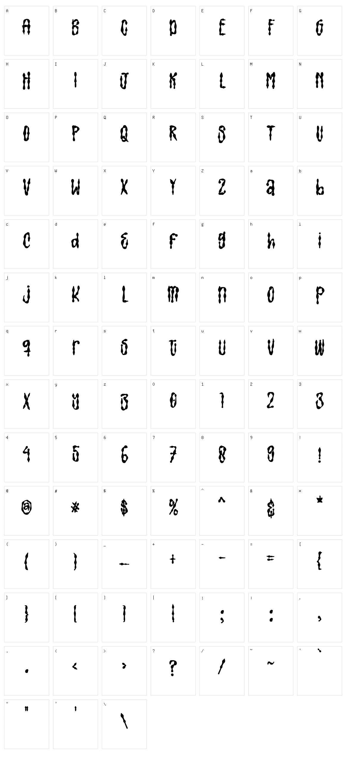 Spooky Fingers Character Set