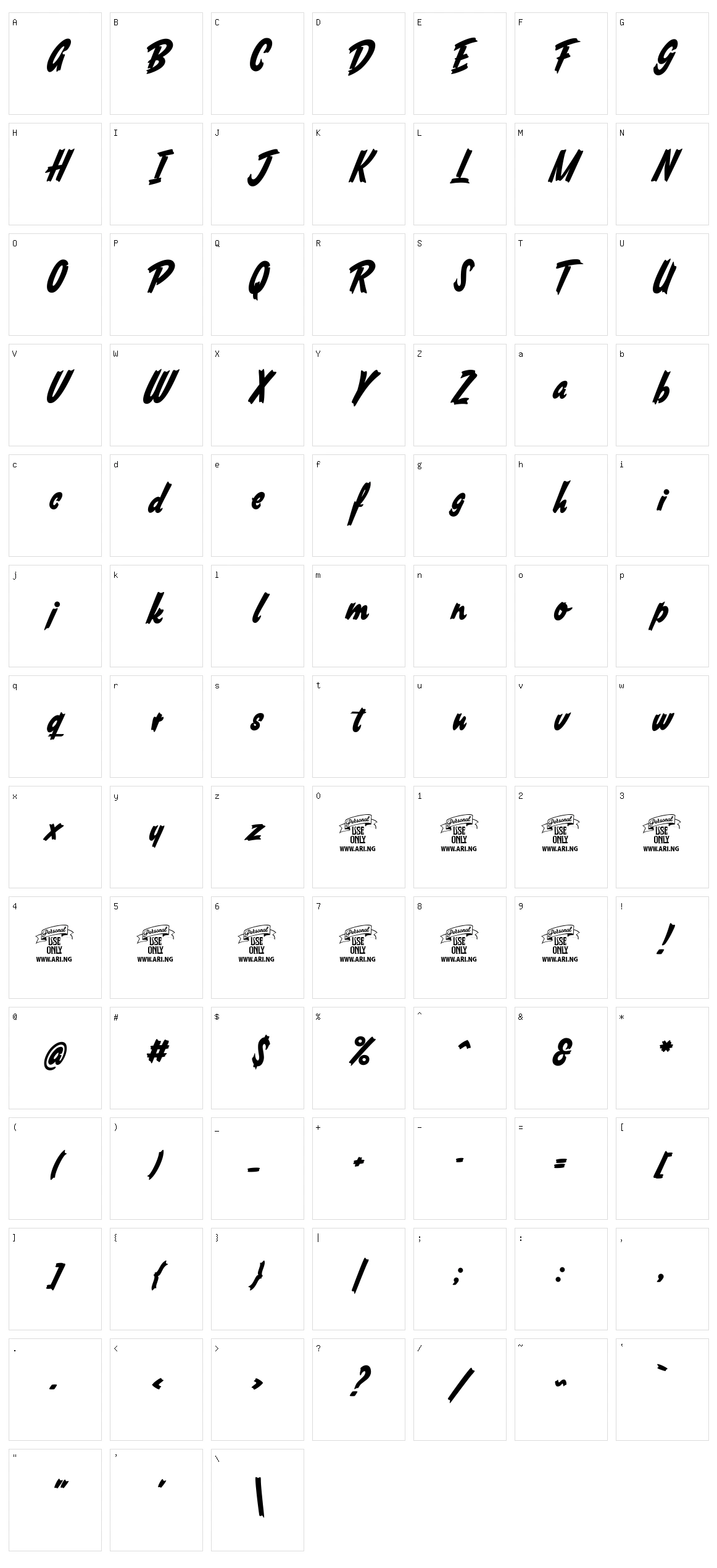 South African Character Set
