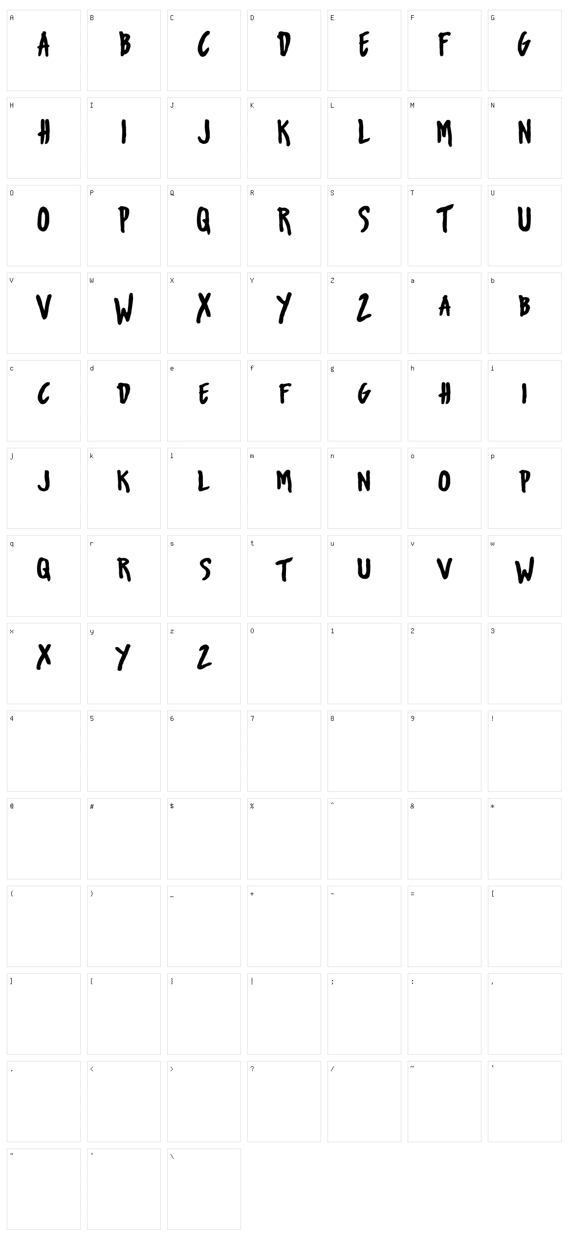 Urban Oil Typeface Character Set