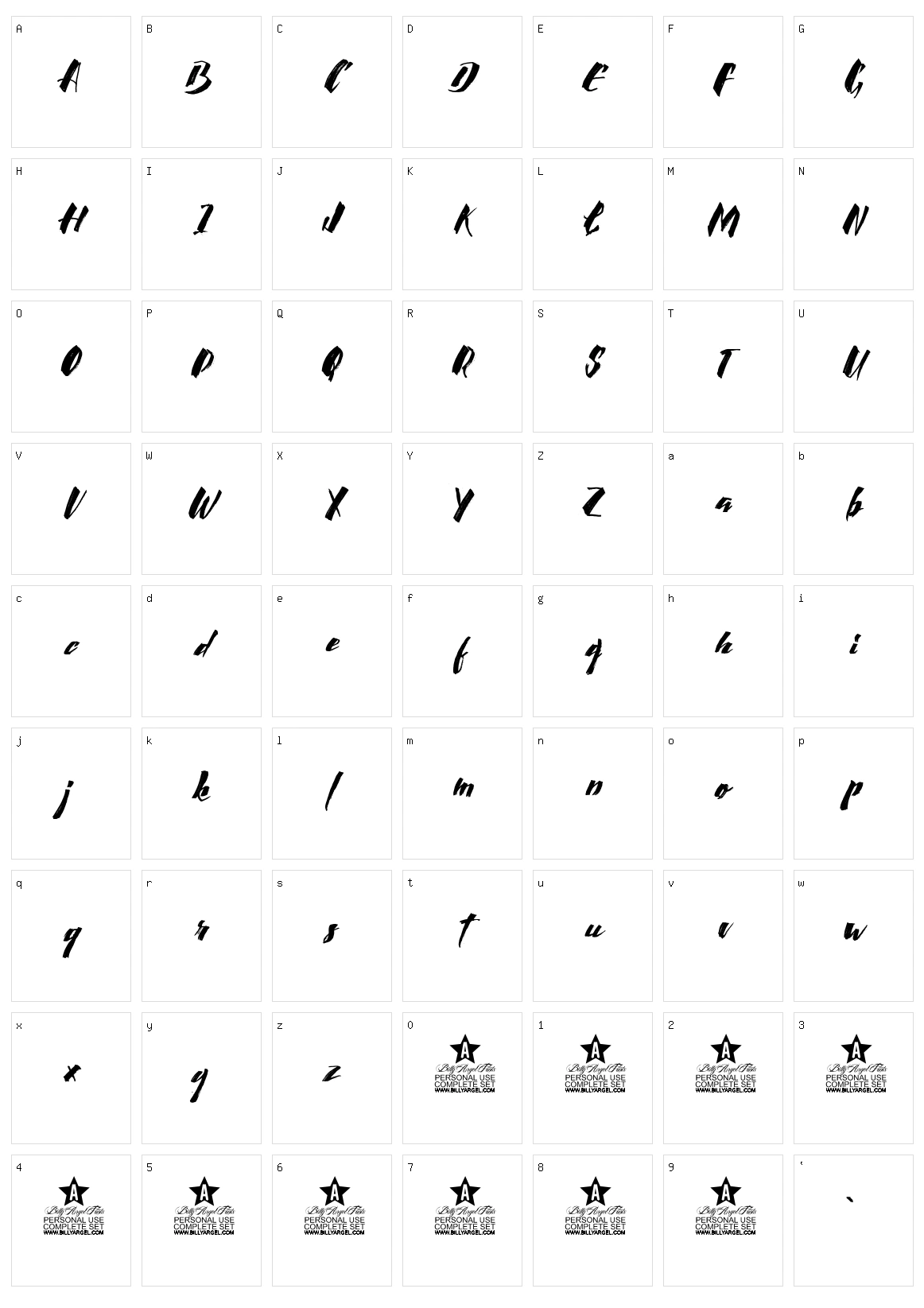 Calligraphy Character Set