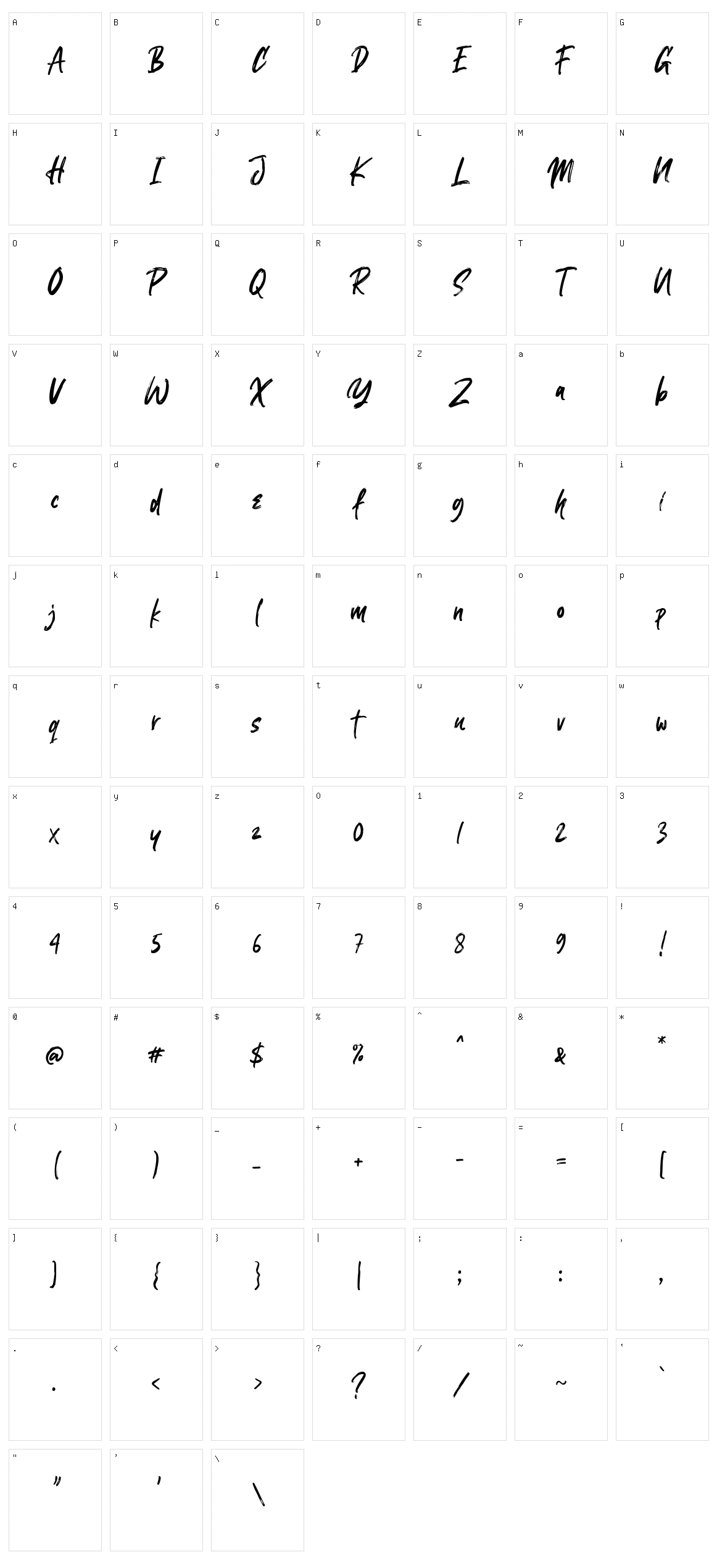 Linebrush Character Set