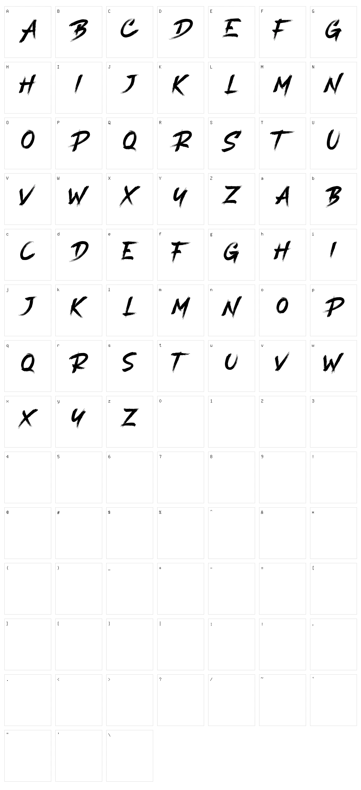 Black Range Character Set