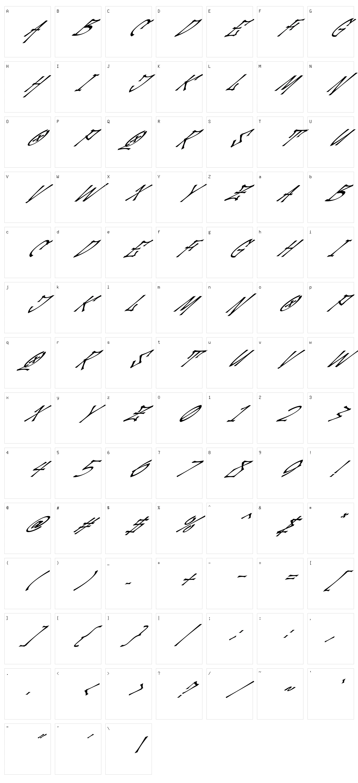 Palesik Character Set