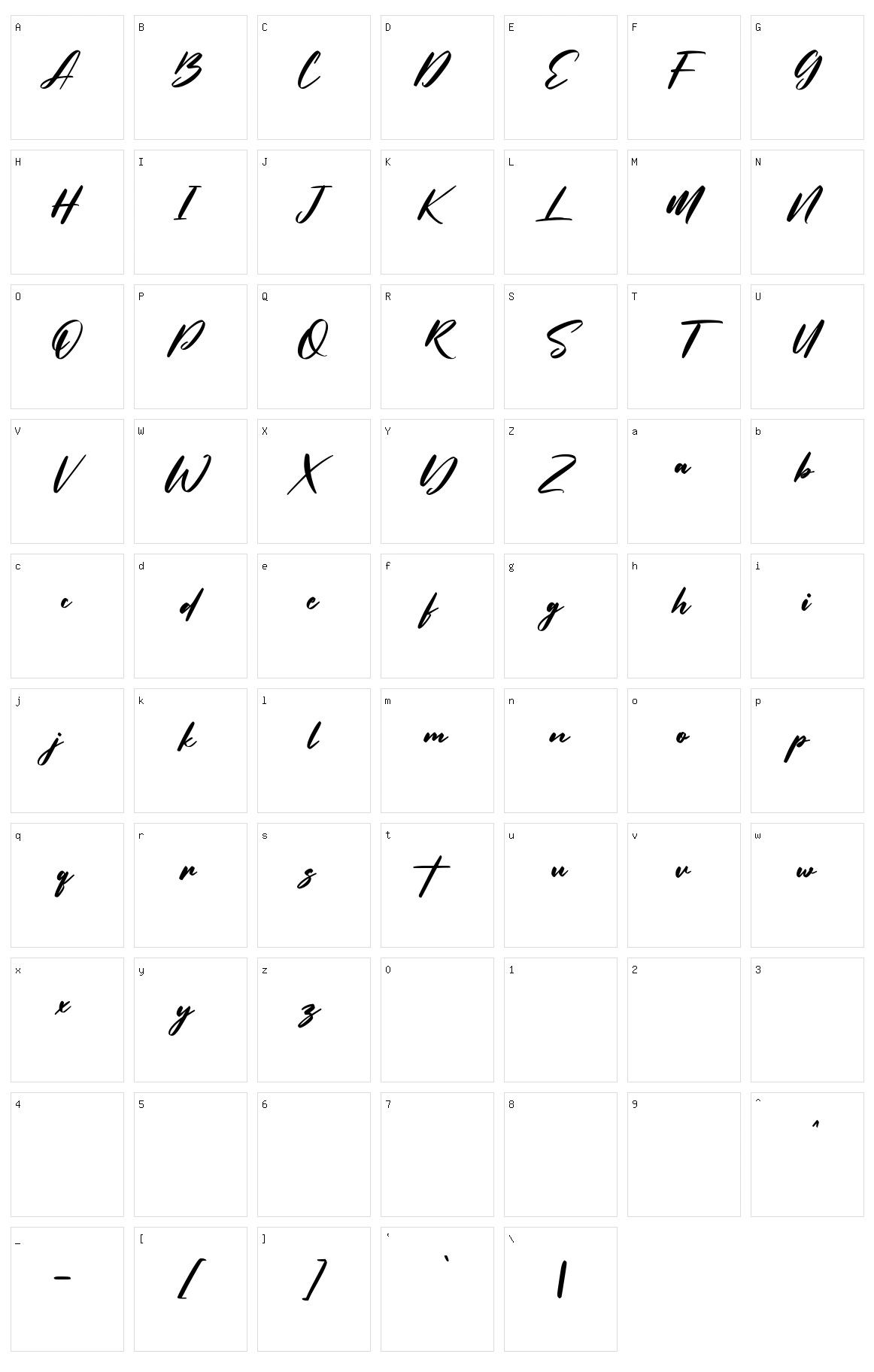 Overtis Signature Character Set