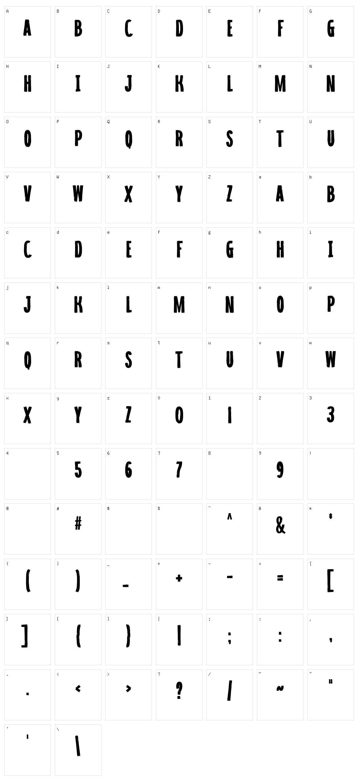Backstabber Character Set