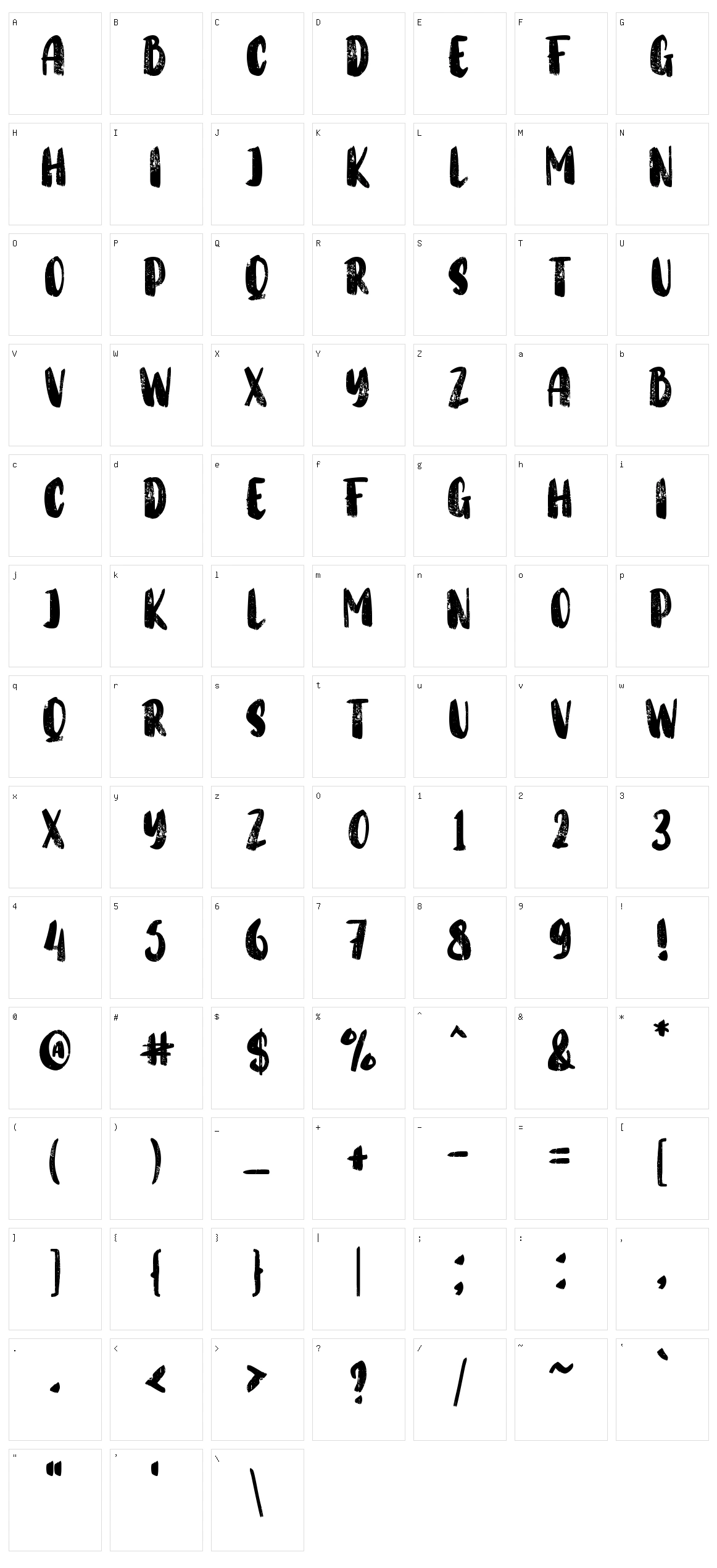 Grunge Marker Character Set