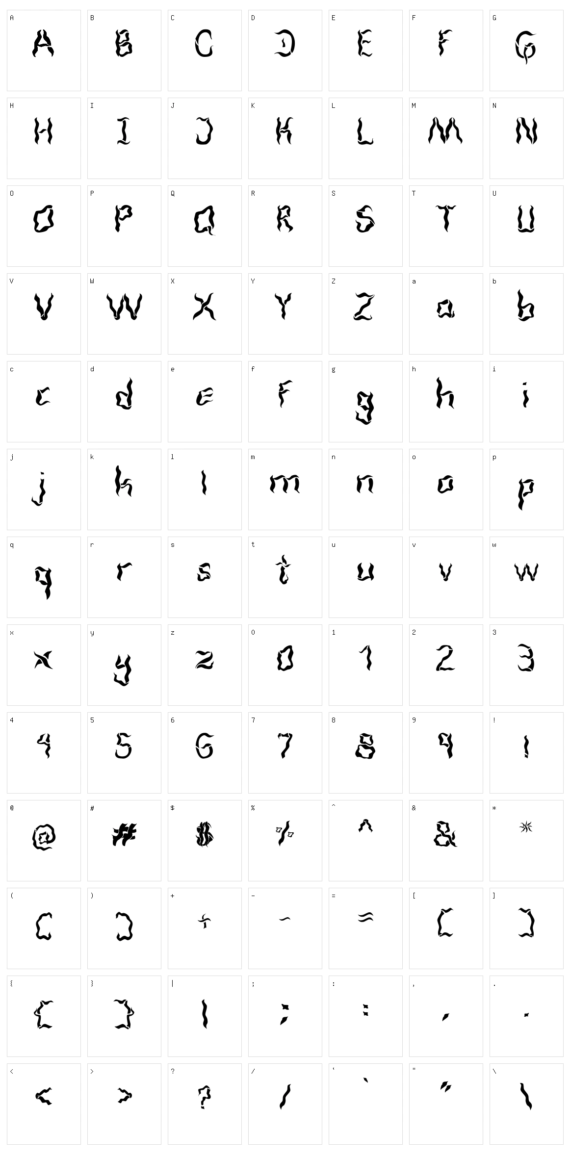 Nocturne Character Set