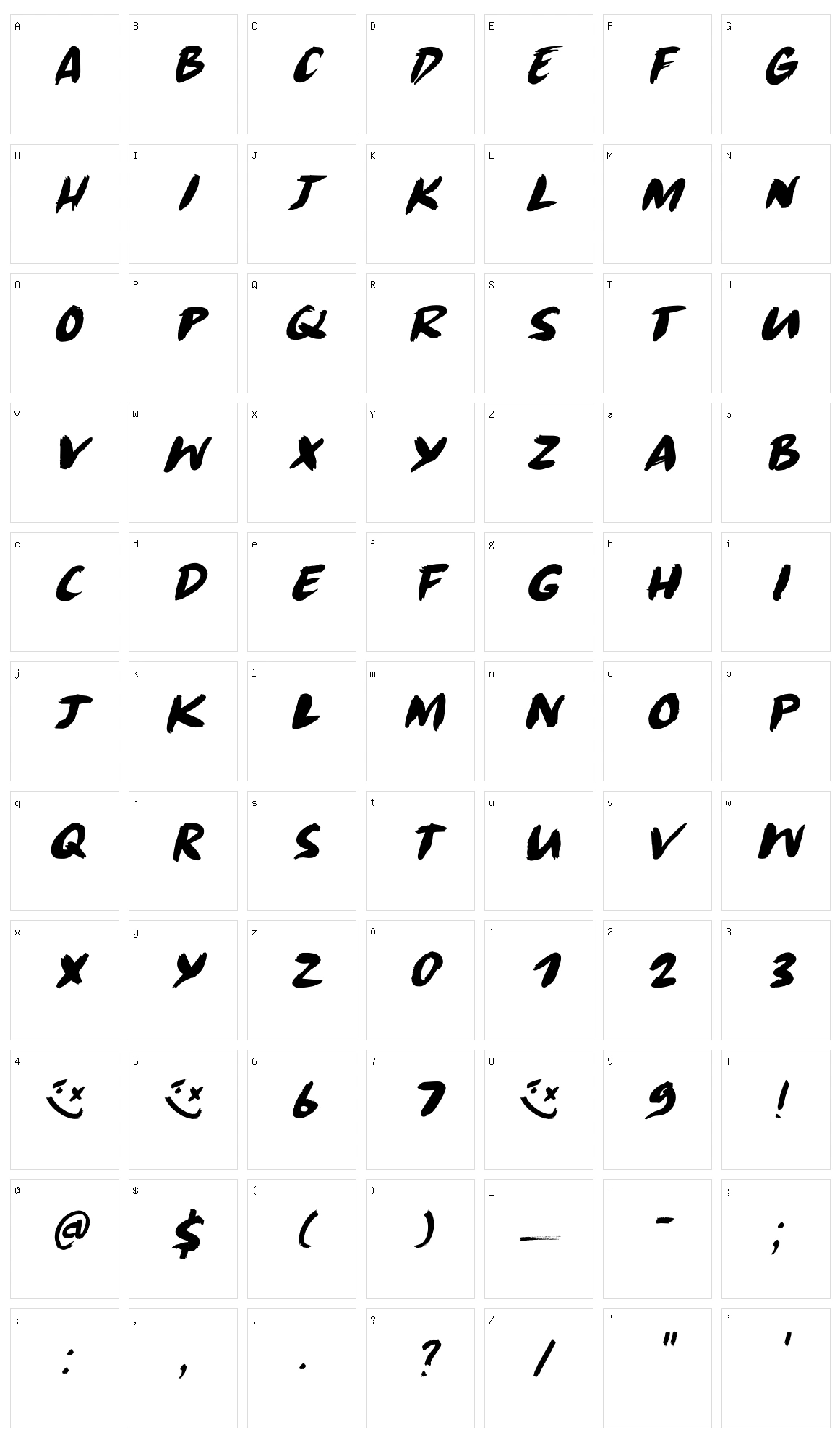 Radical Brush Character Set