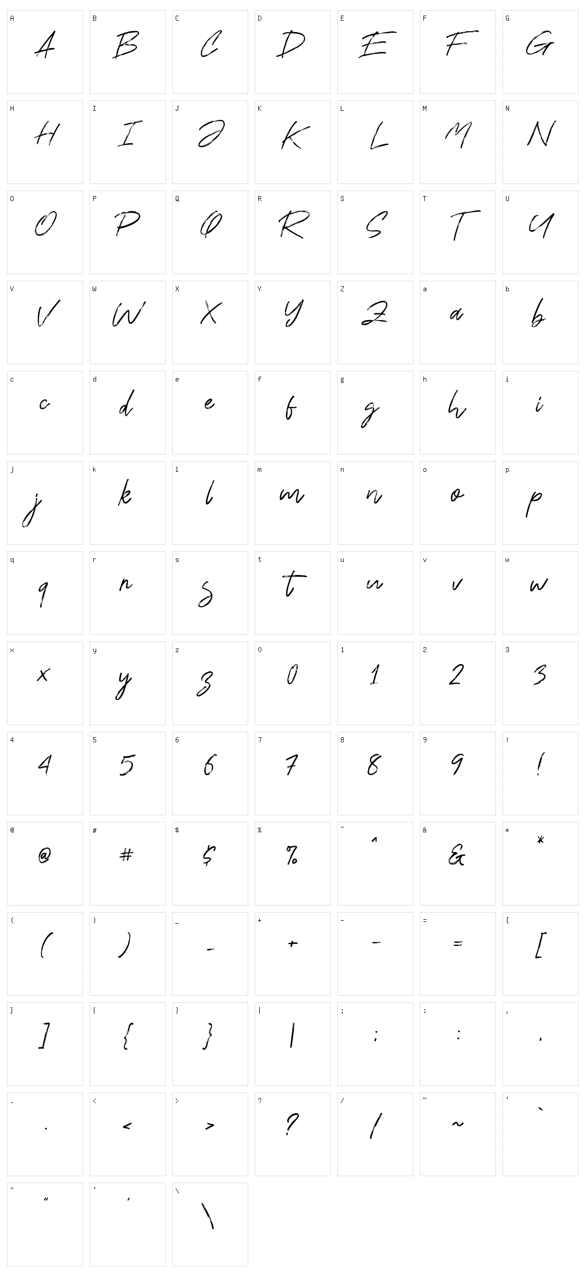 Ranget Character Set