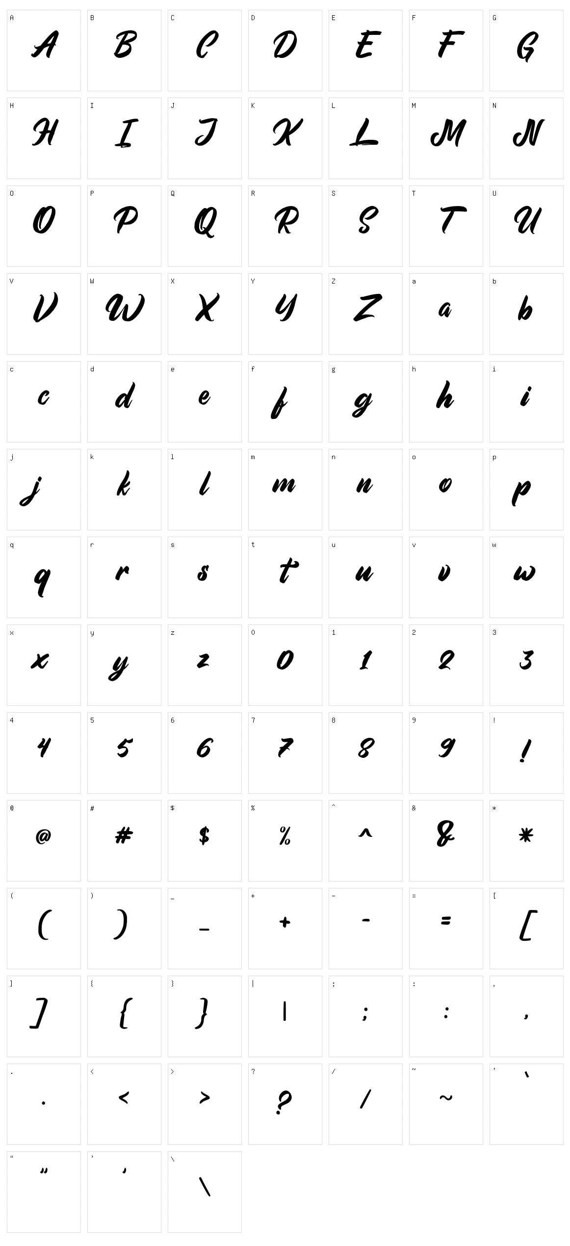 Aimchestar Character Set