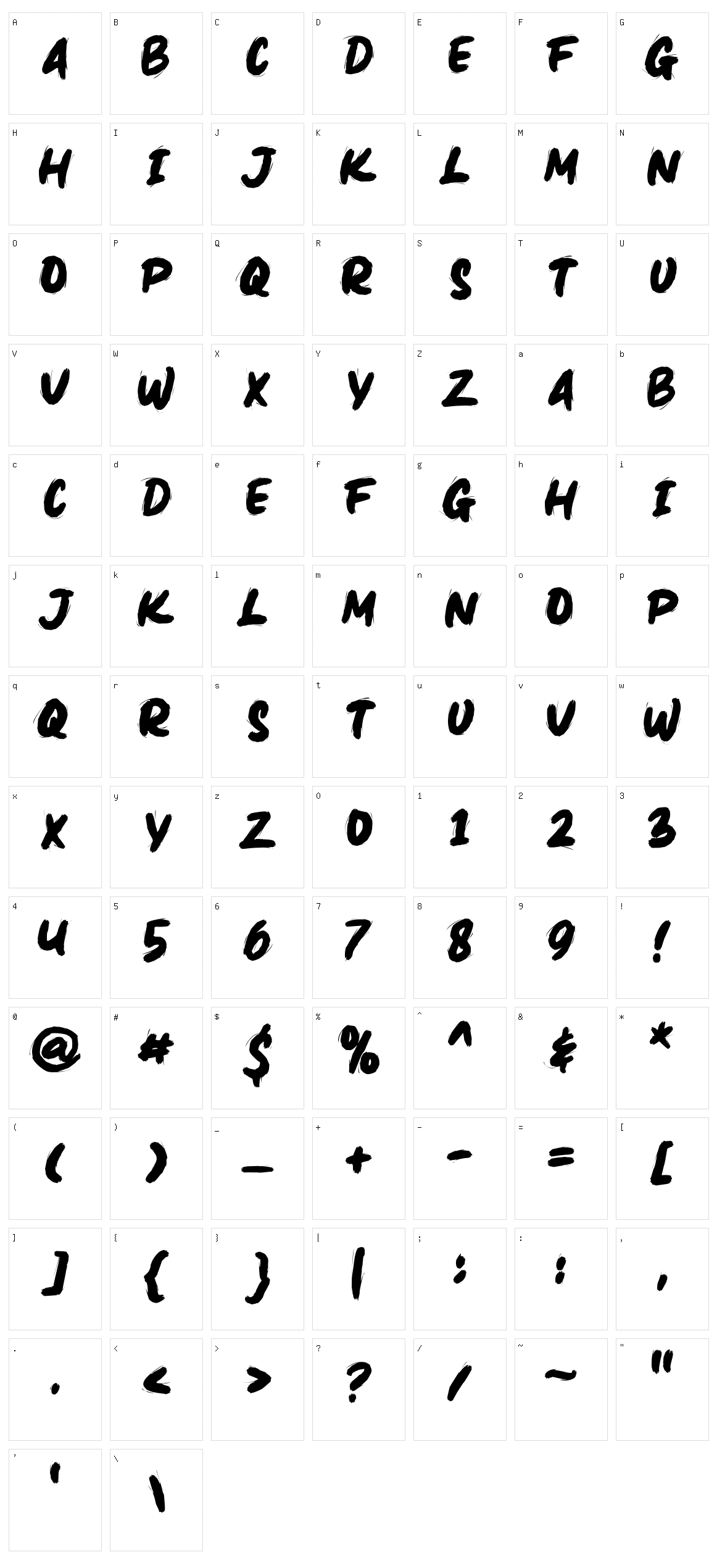 Zem Brush Character Set