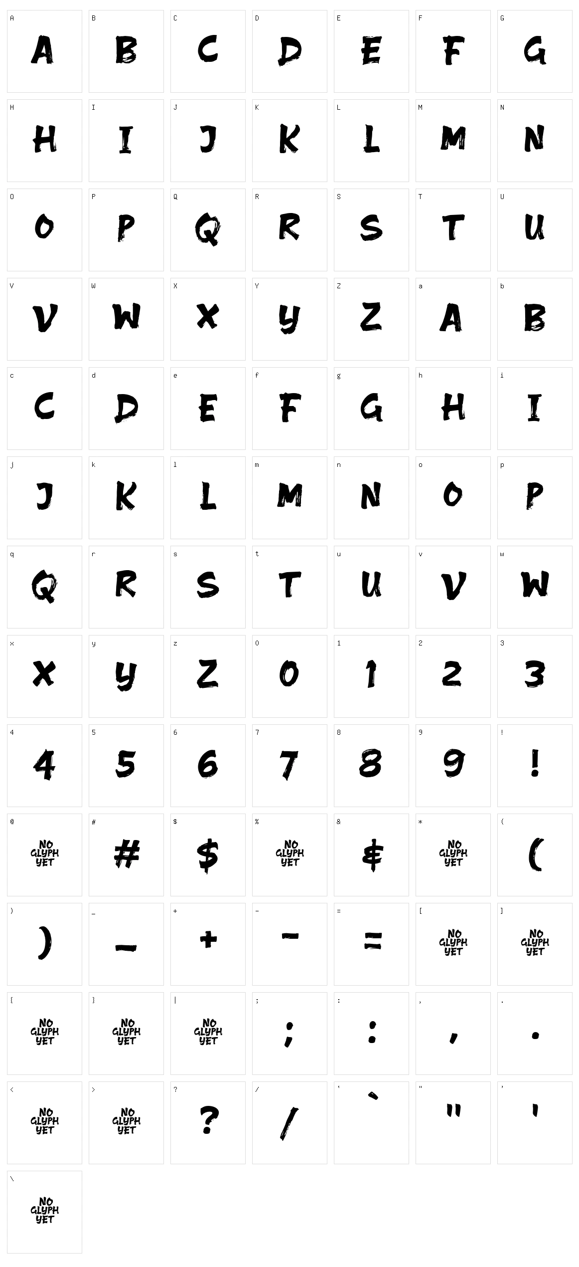 Grouns Character Set