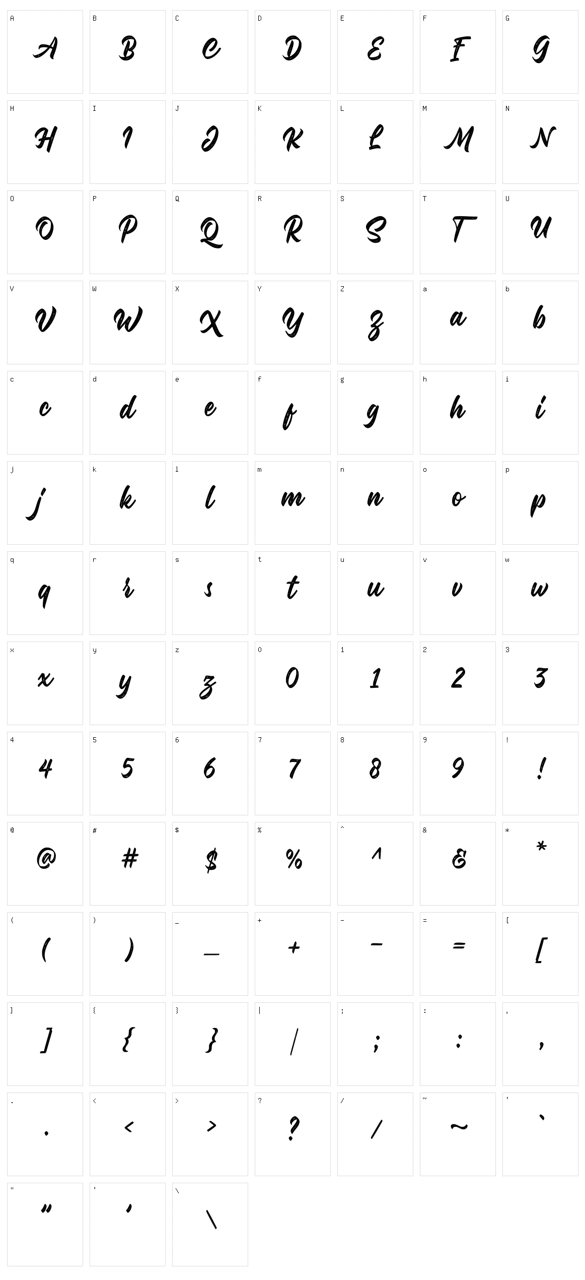 Malinsha Character Set