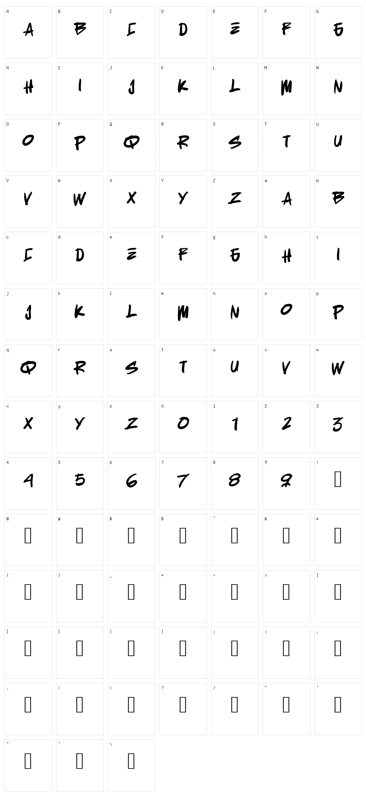 Bighuge Character Set