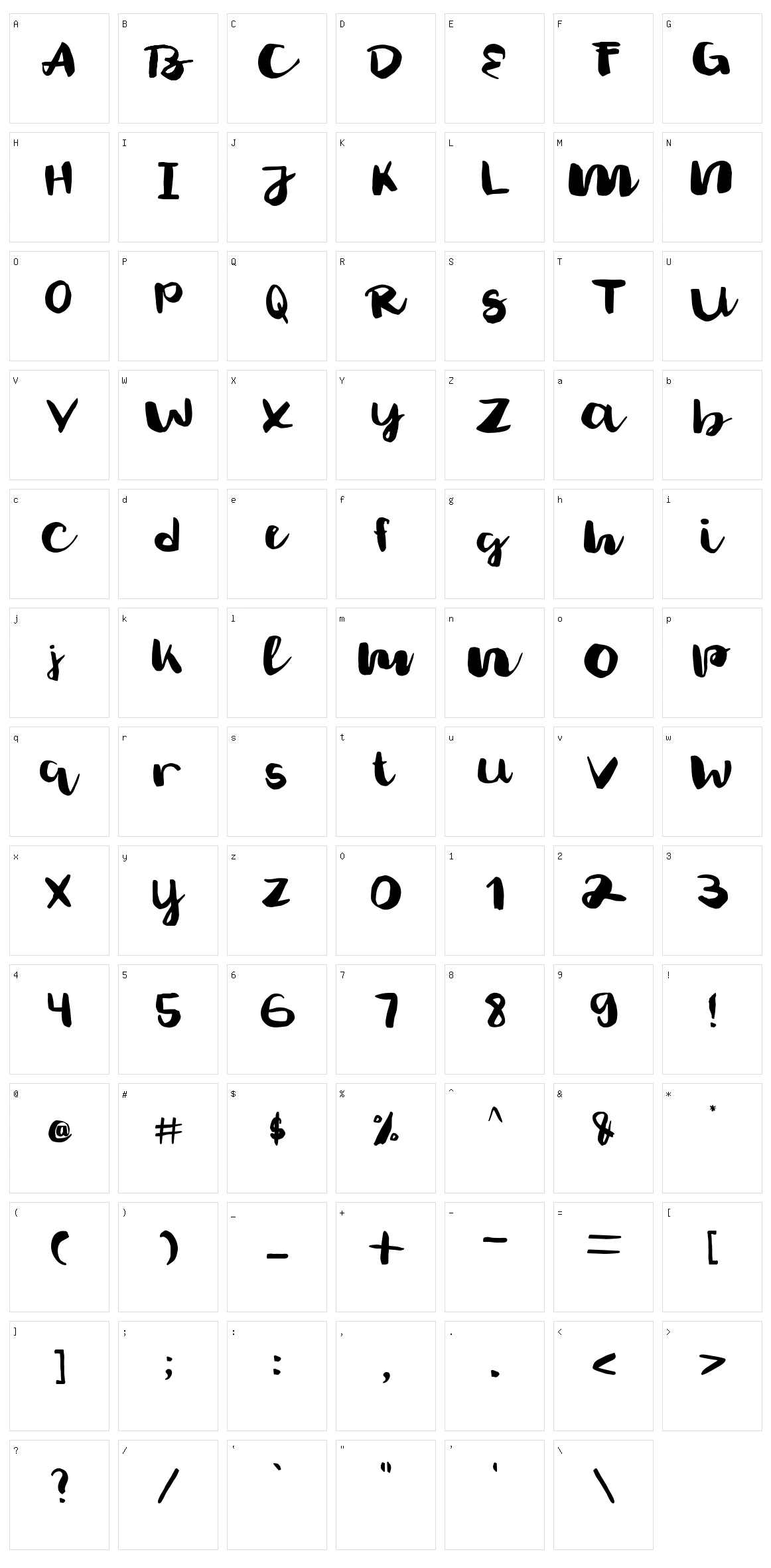 Claaure Character Set