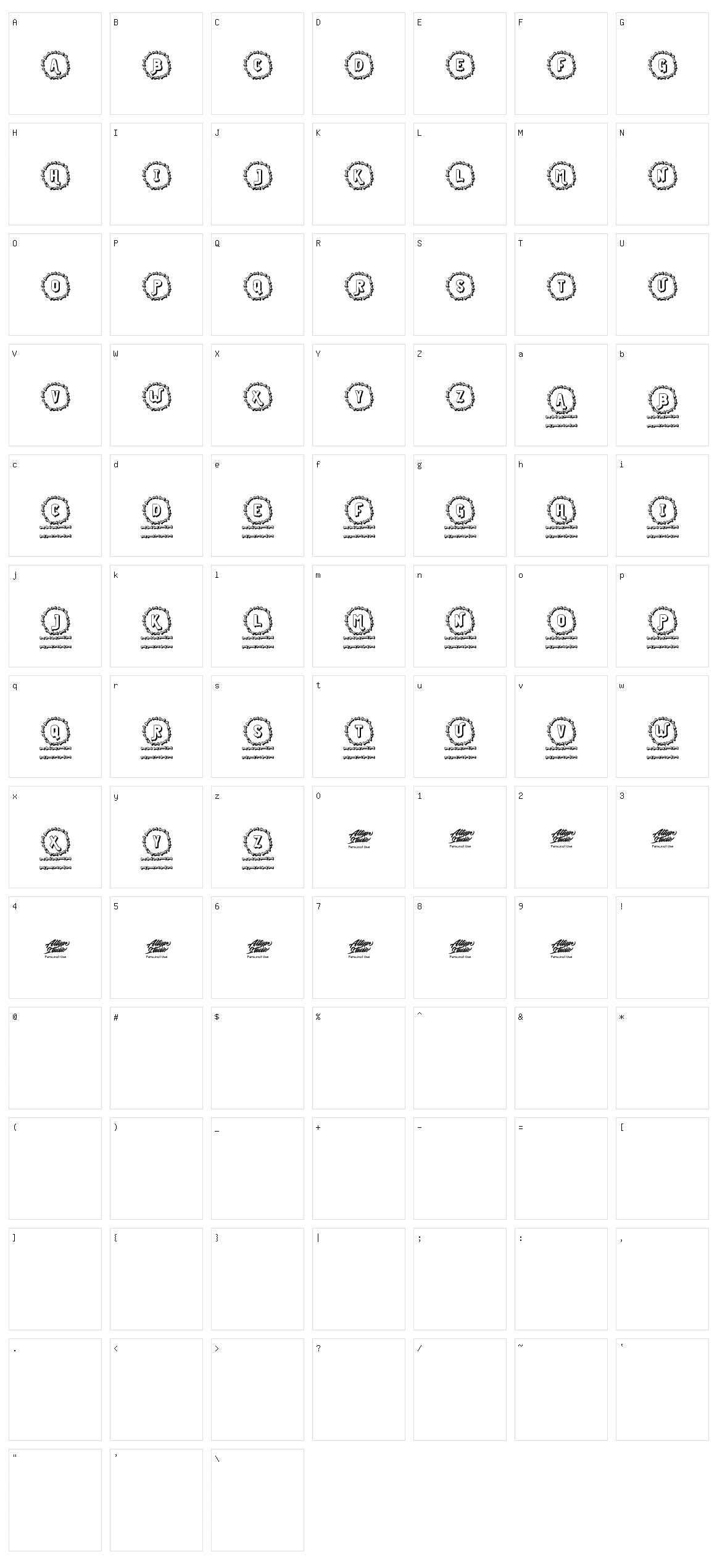 Bone Monogram Character Set