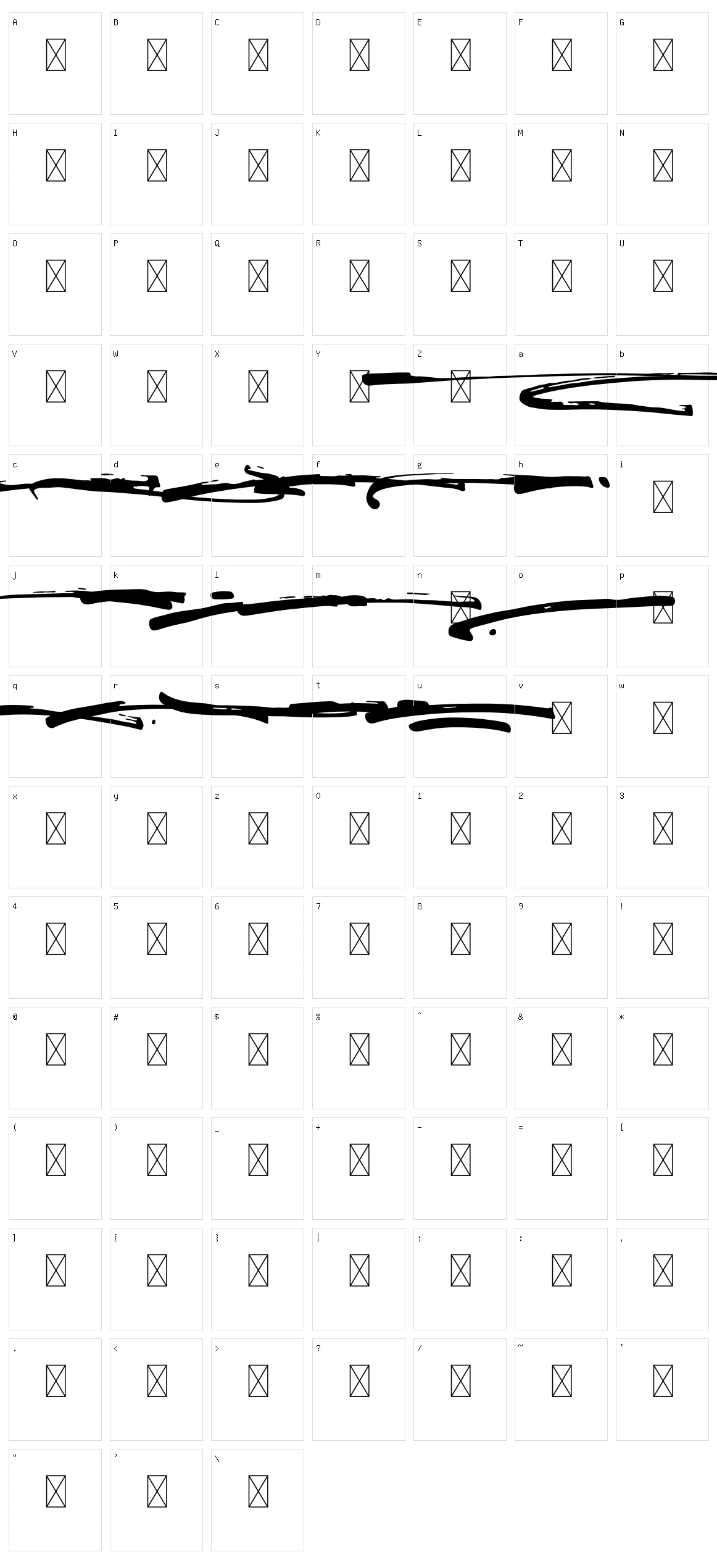 Bosthon Brush Character Set