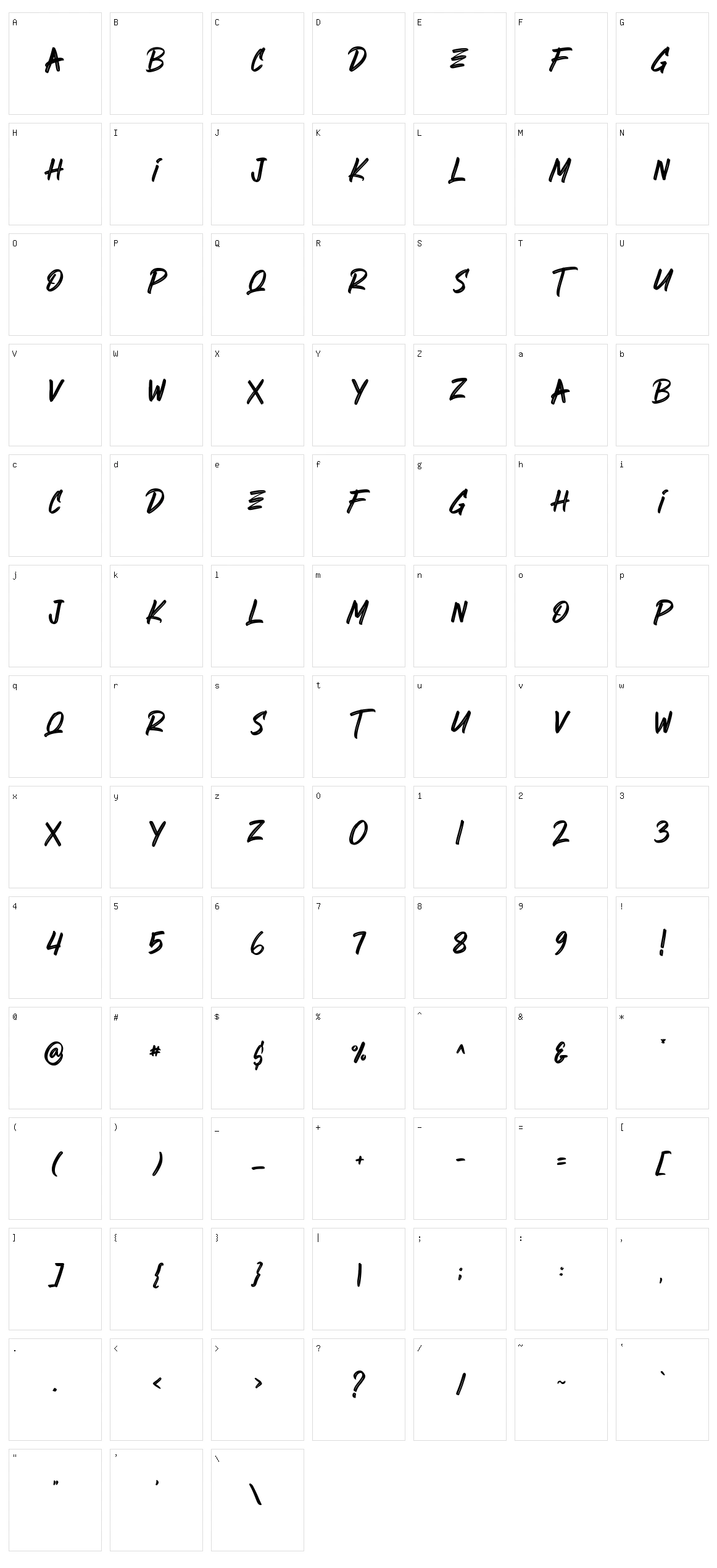 Herdrock Character Set