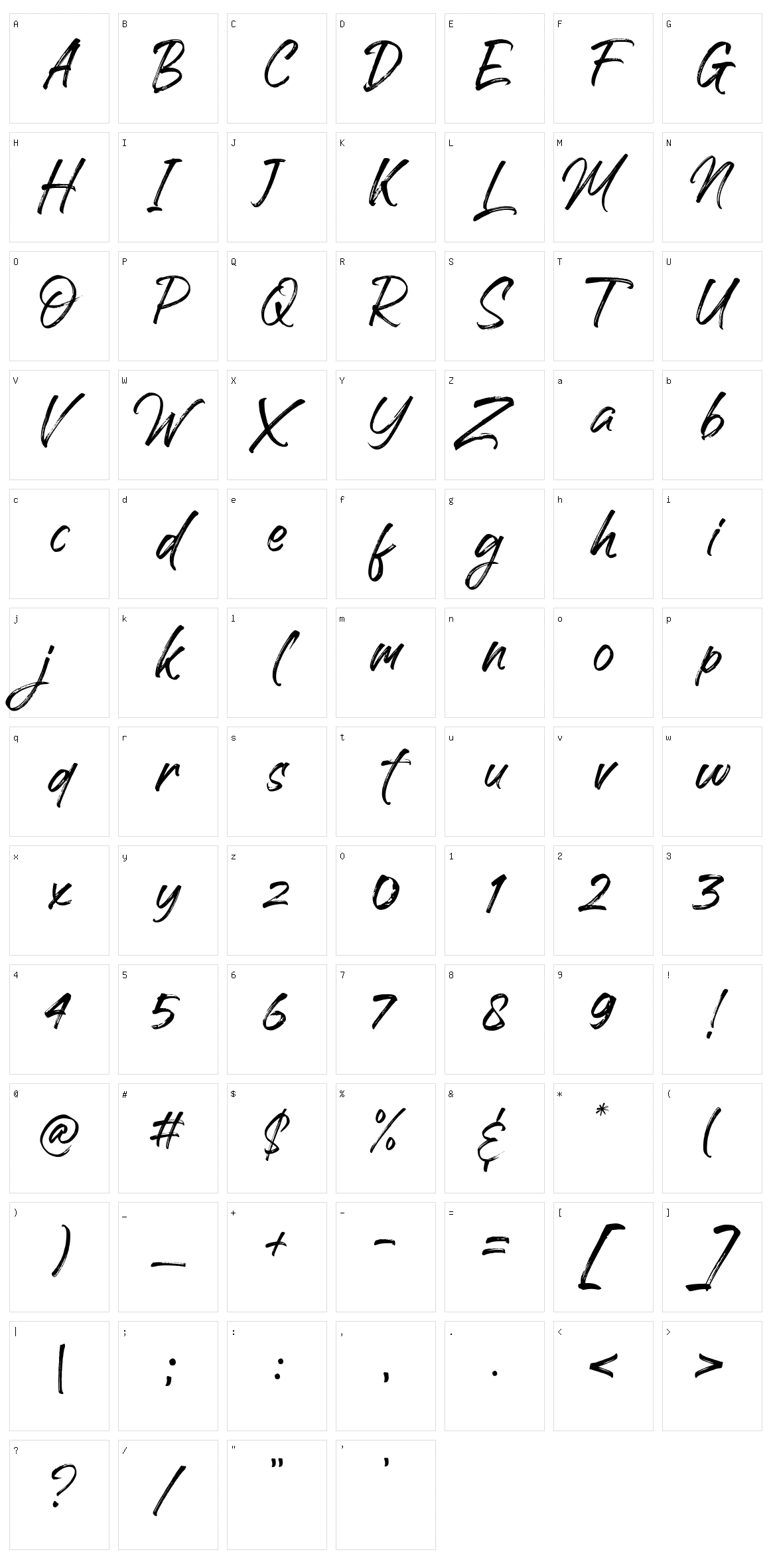 Handscript Character Set