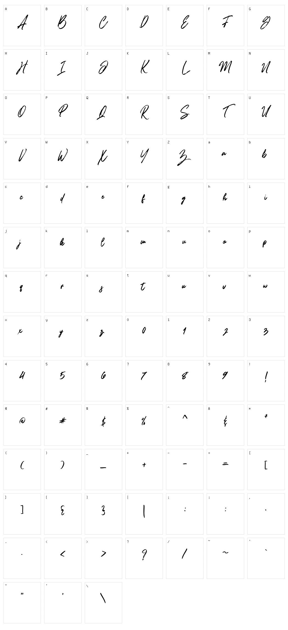 Brushfox Character Set