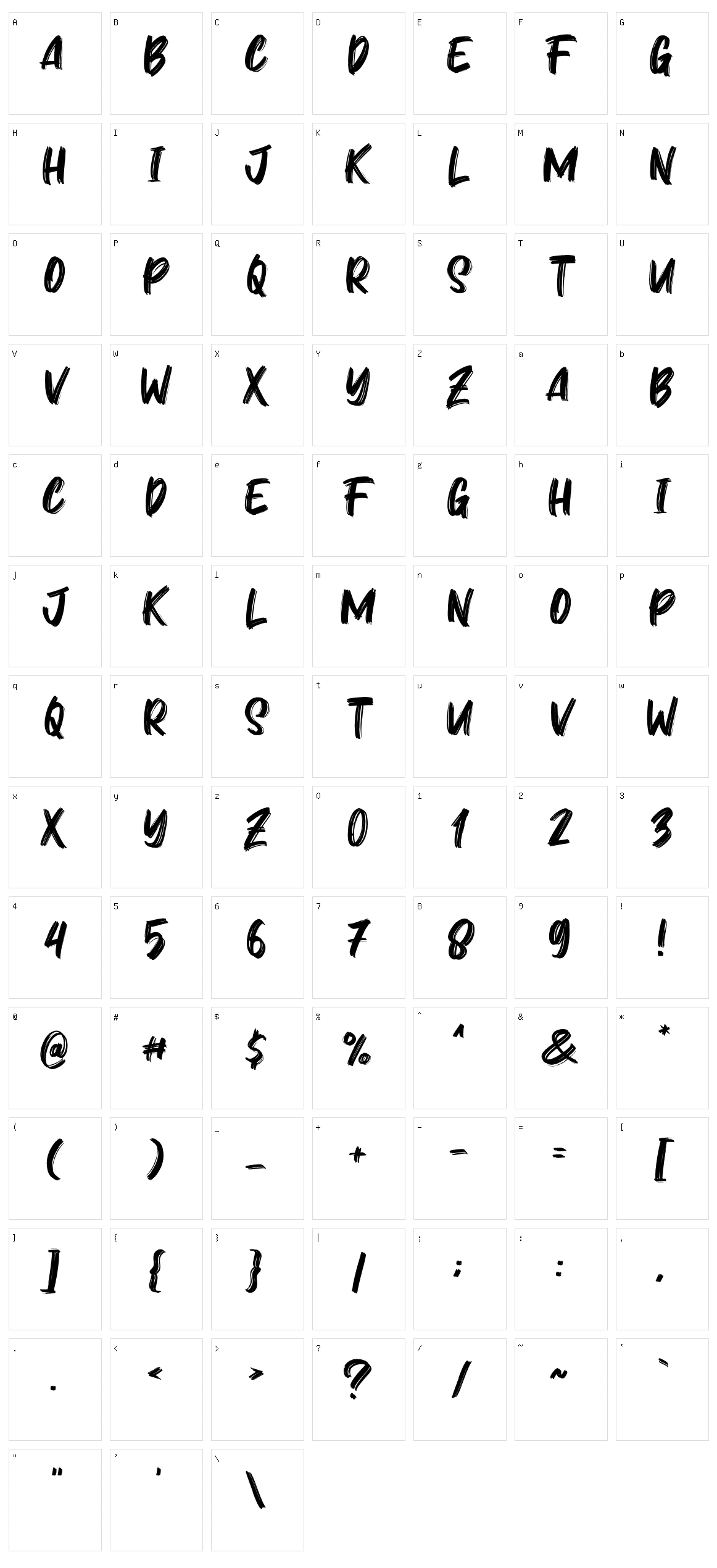 Zidan Character Set