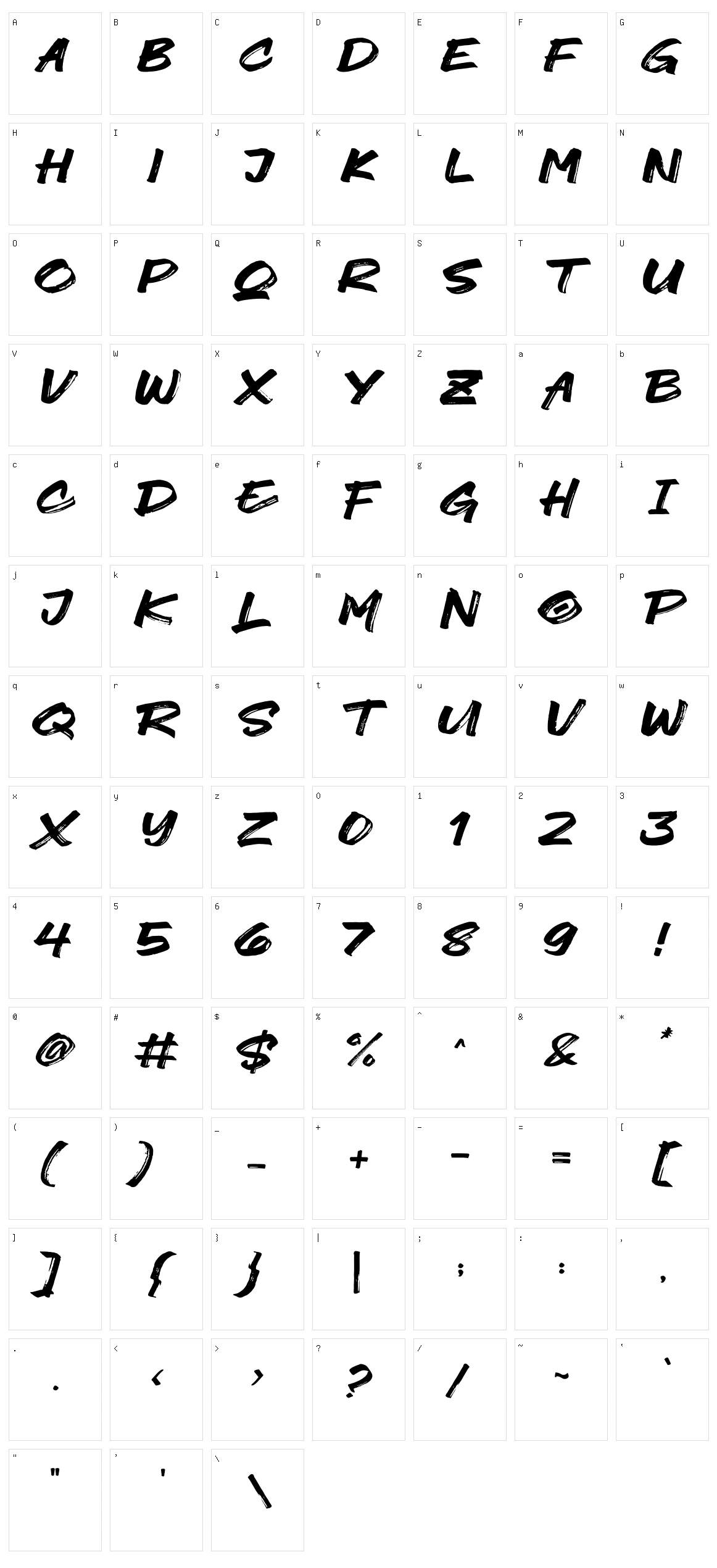North Zone Character Set