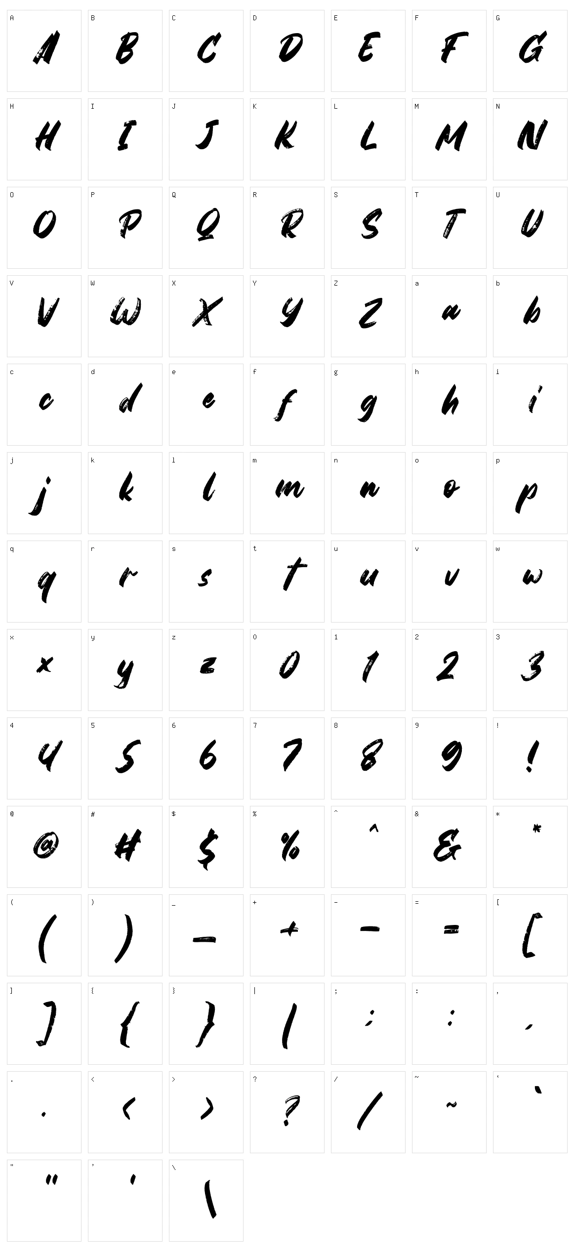 Gabuters Character Set