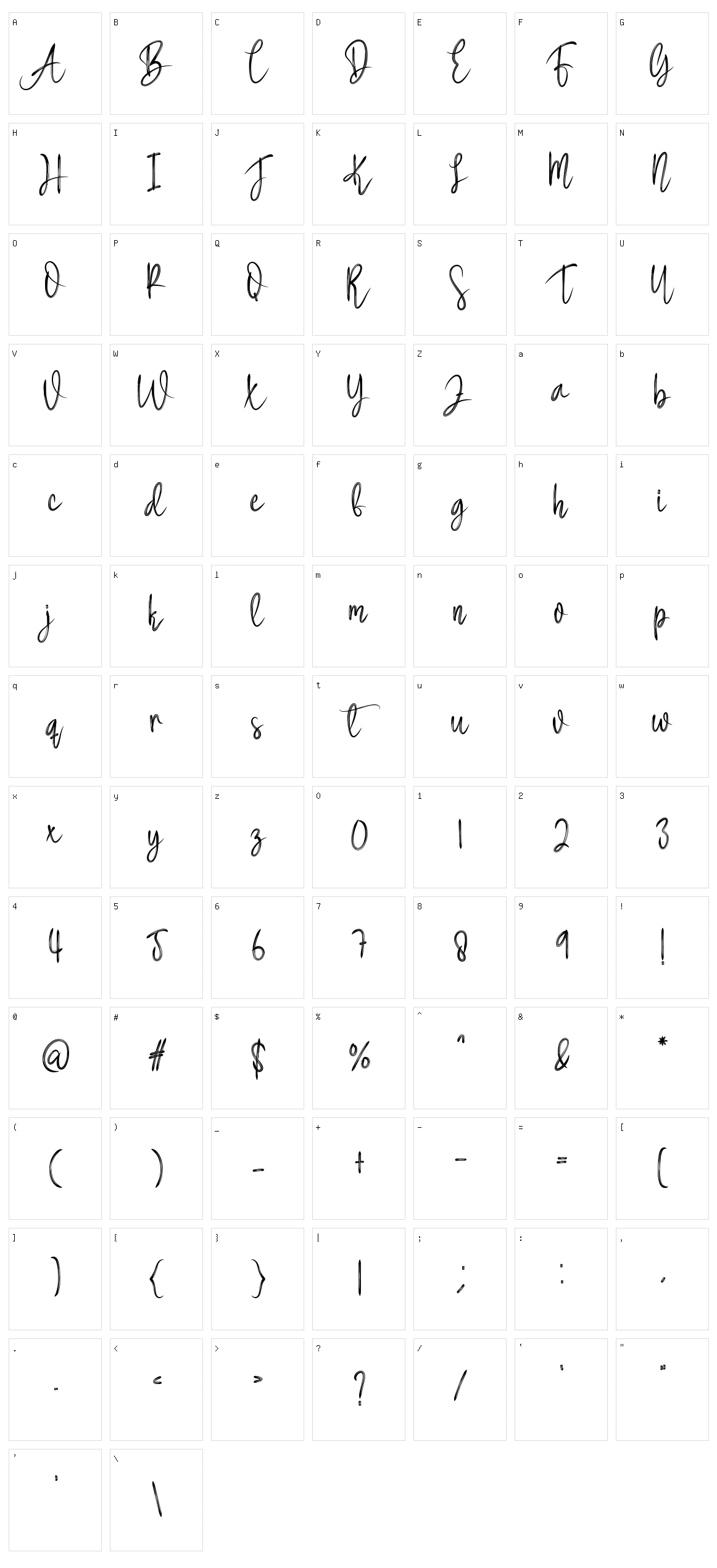 Handika Character Set