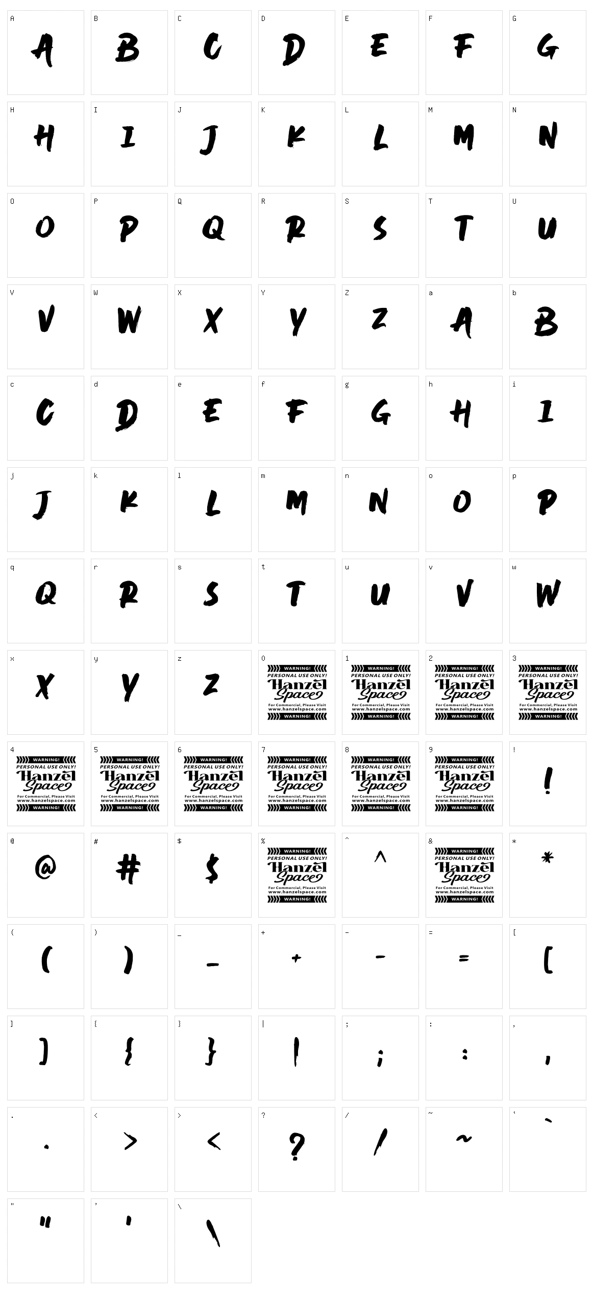 Black Rider Character Set