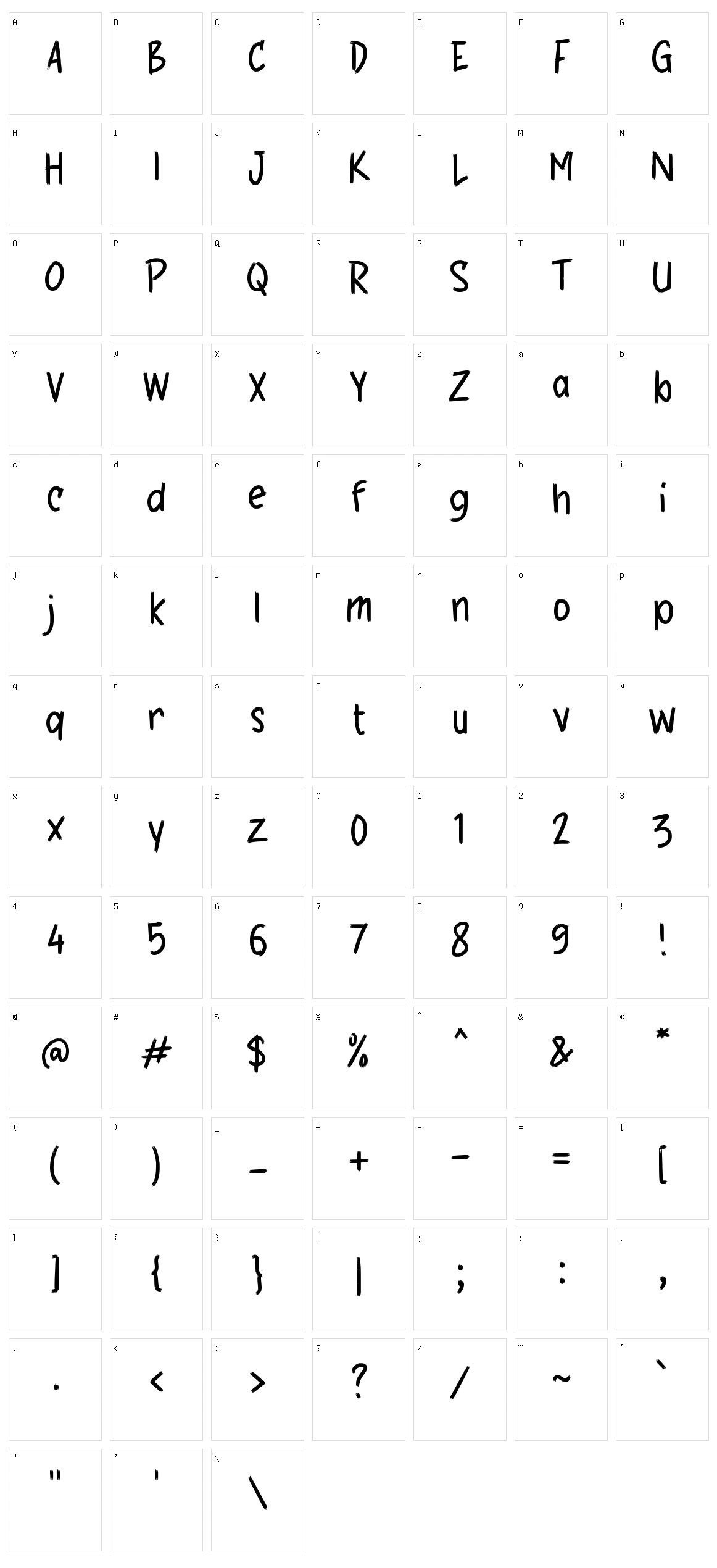 g Gundah Character Set
