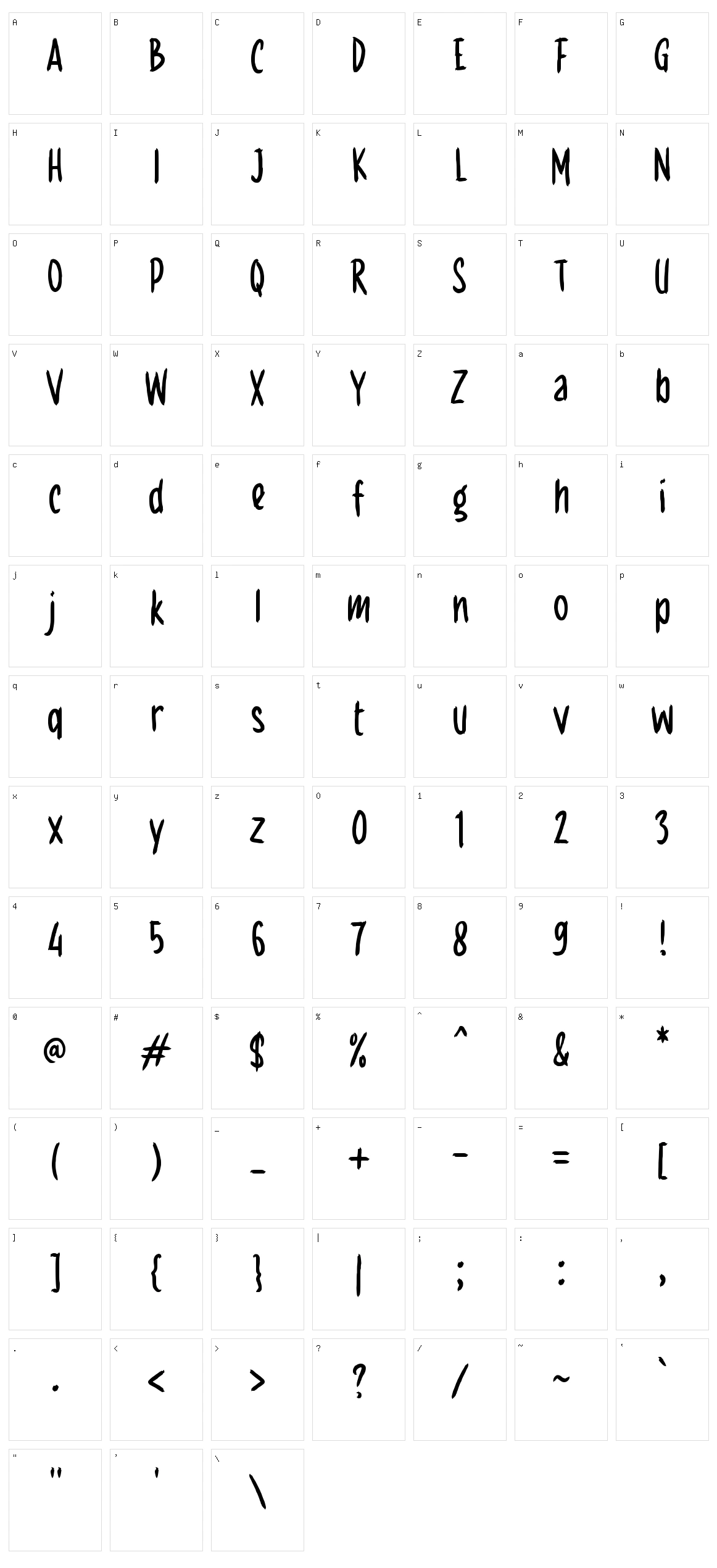 g Gudang Character Set