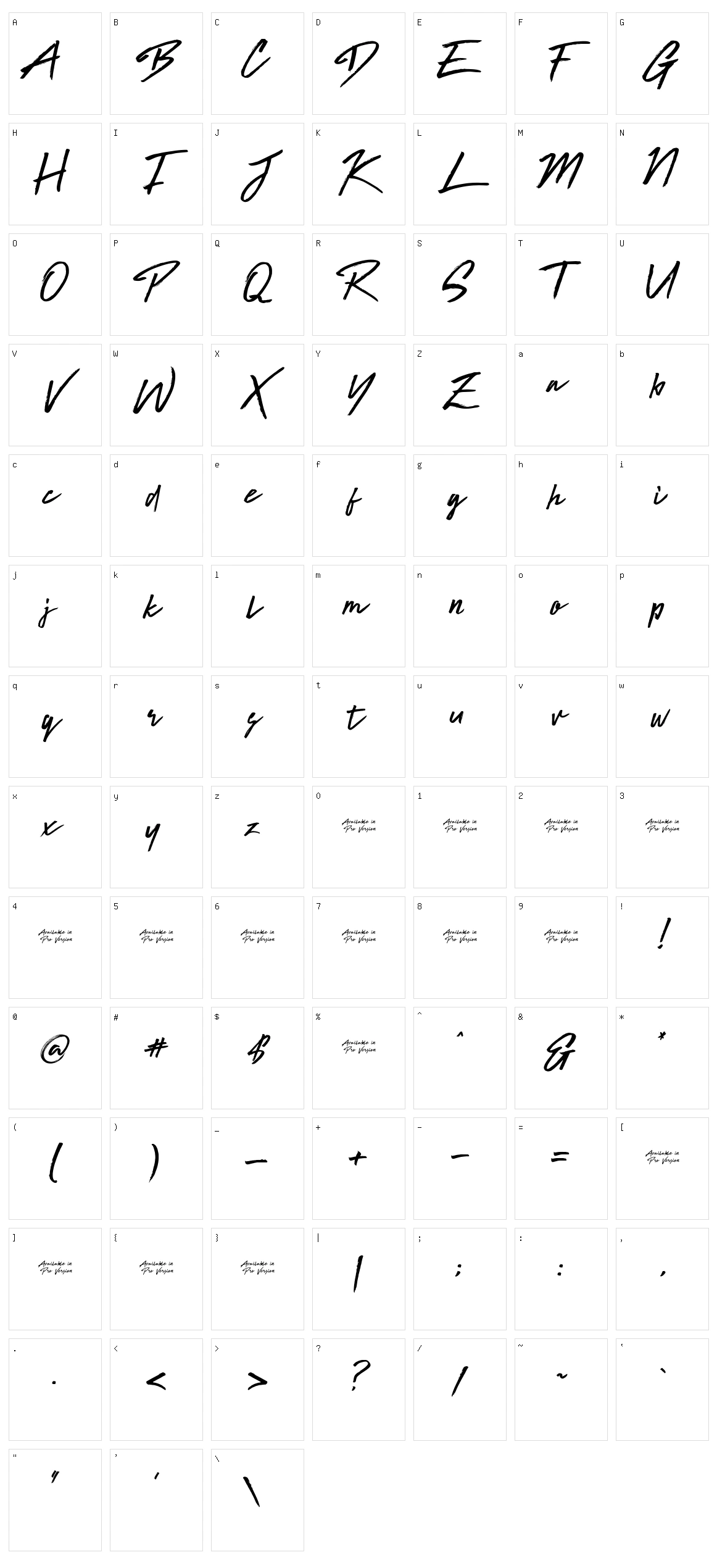 Brat Character Set