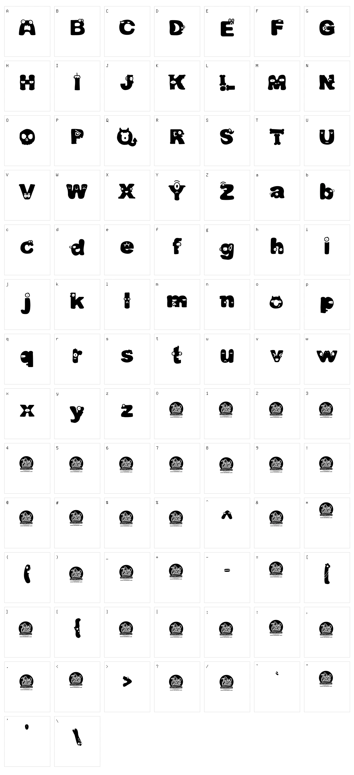 Qindars Character Set