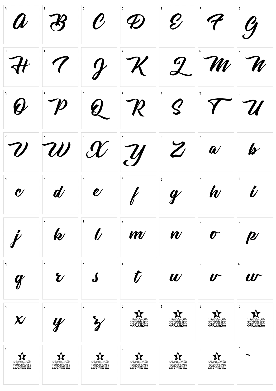 Carpenters Character Set